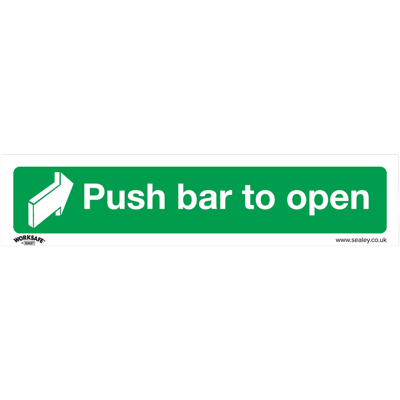 Safe Conditions Safety Sign - Push Bar To Open - Rigid Plastic