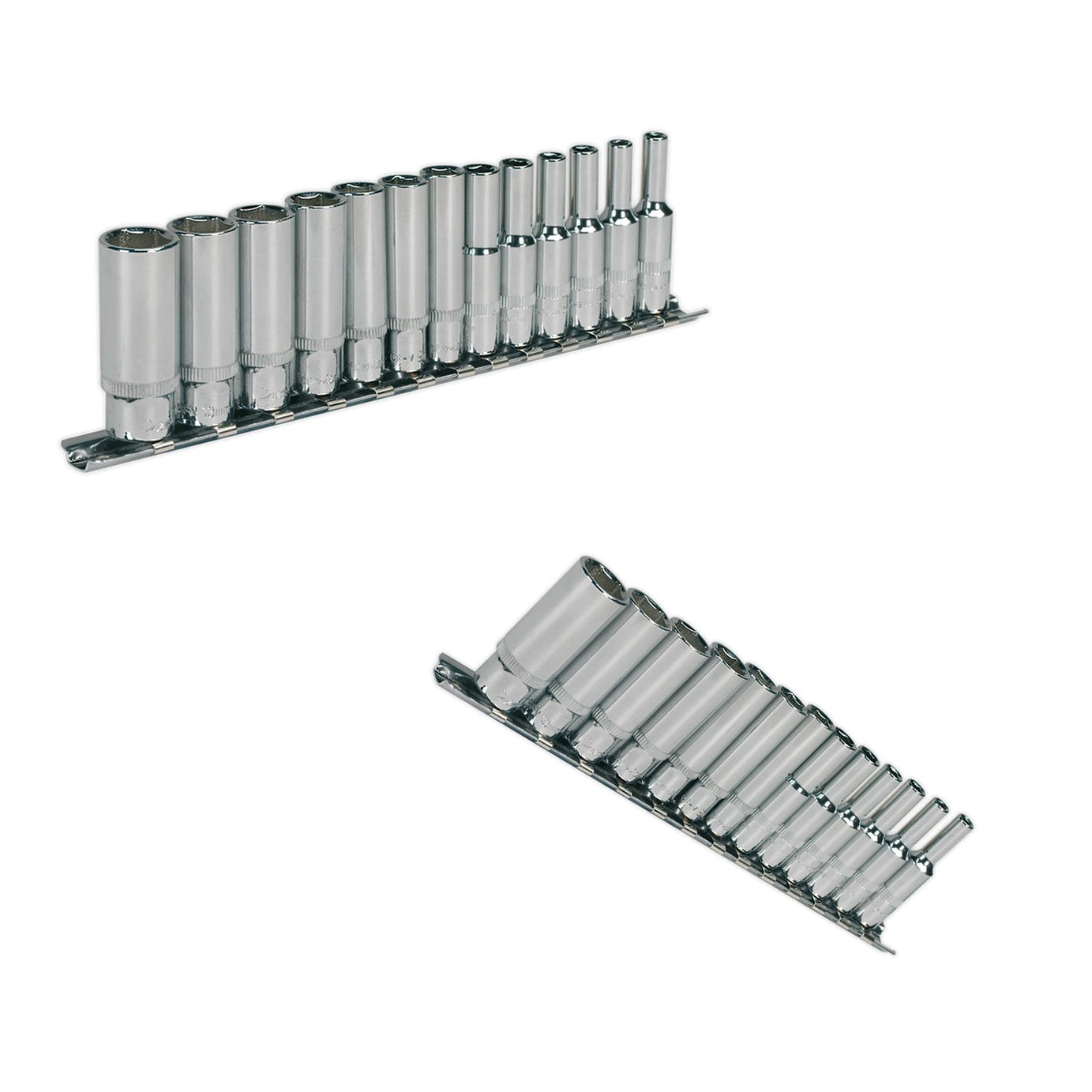 Sealey Socket Set 13pc 1/4"Sq Drive Deep WallDrive Metric
