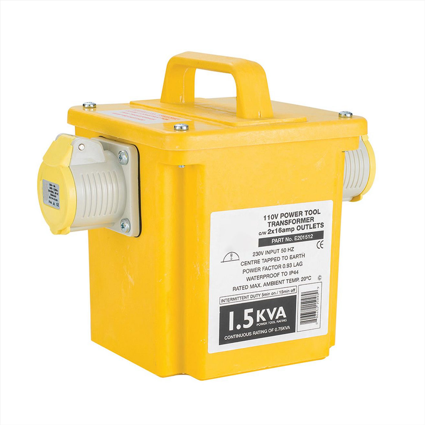 Defender 1.5kVA Transformer 16A 110V 16A Weight 11kg.