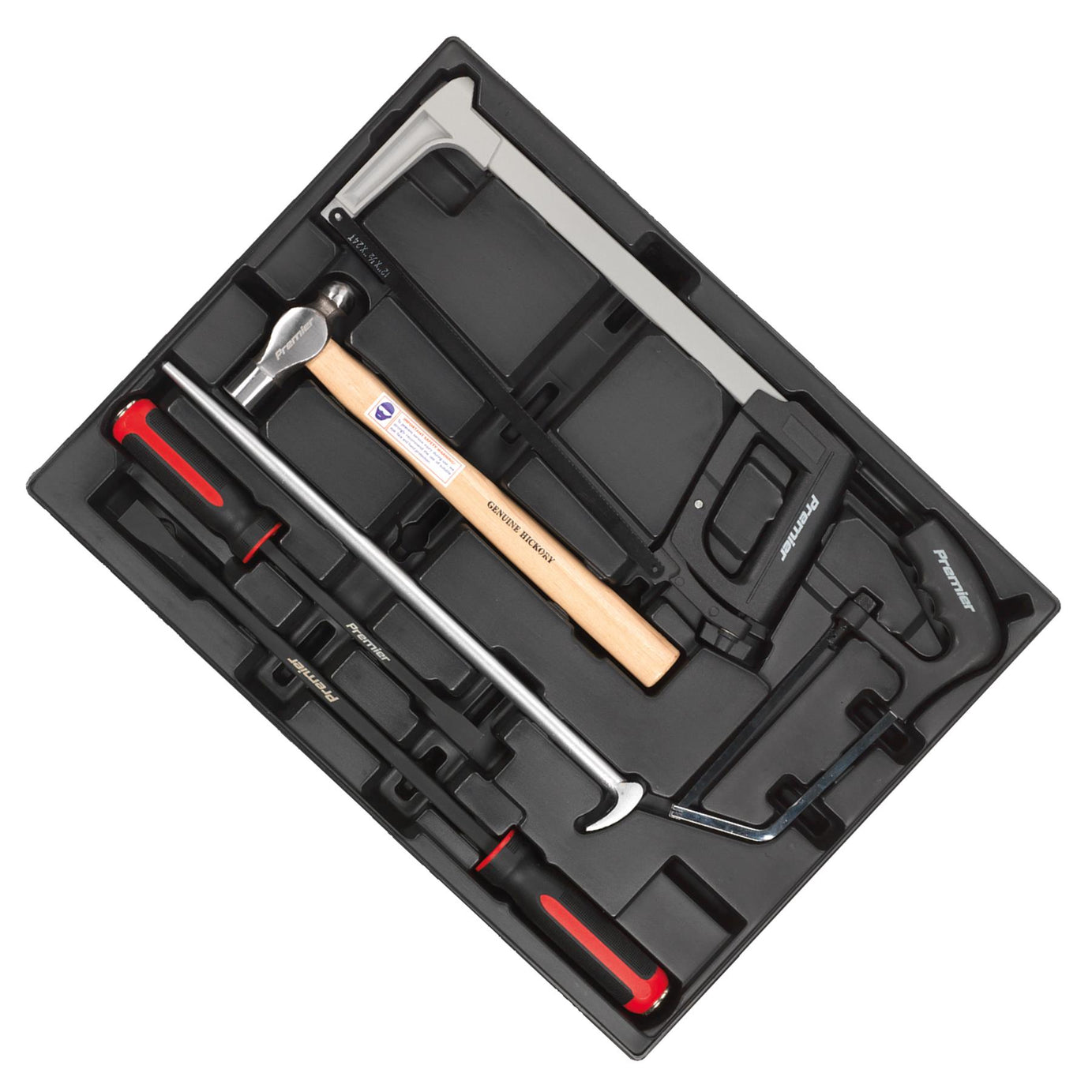 Sealey Tool Tray with Pry Bar, Hammer & Hacksaw Set 6pc