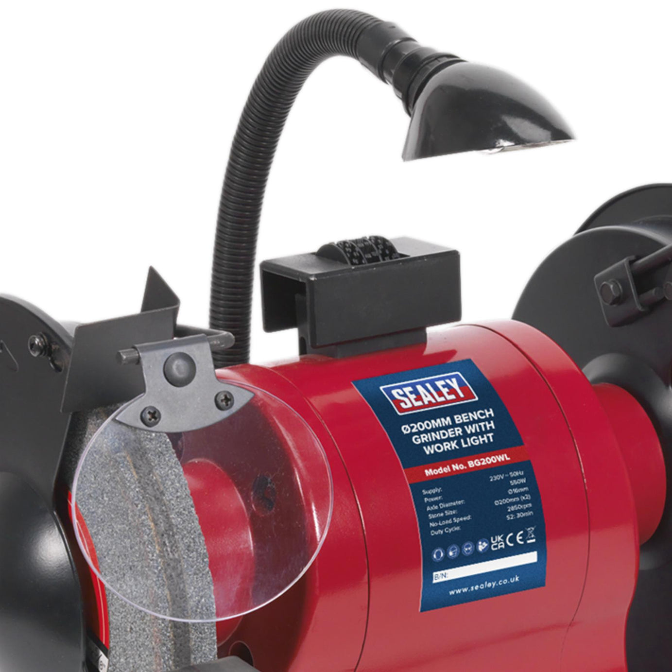 Sealey Bench Grinder 200mm with Work Light 550W/230V