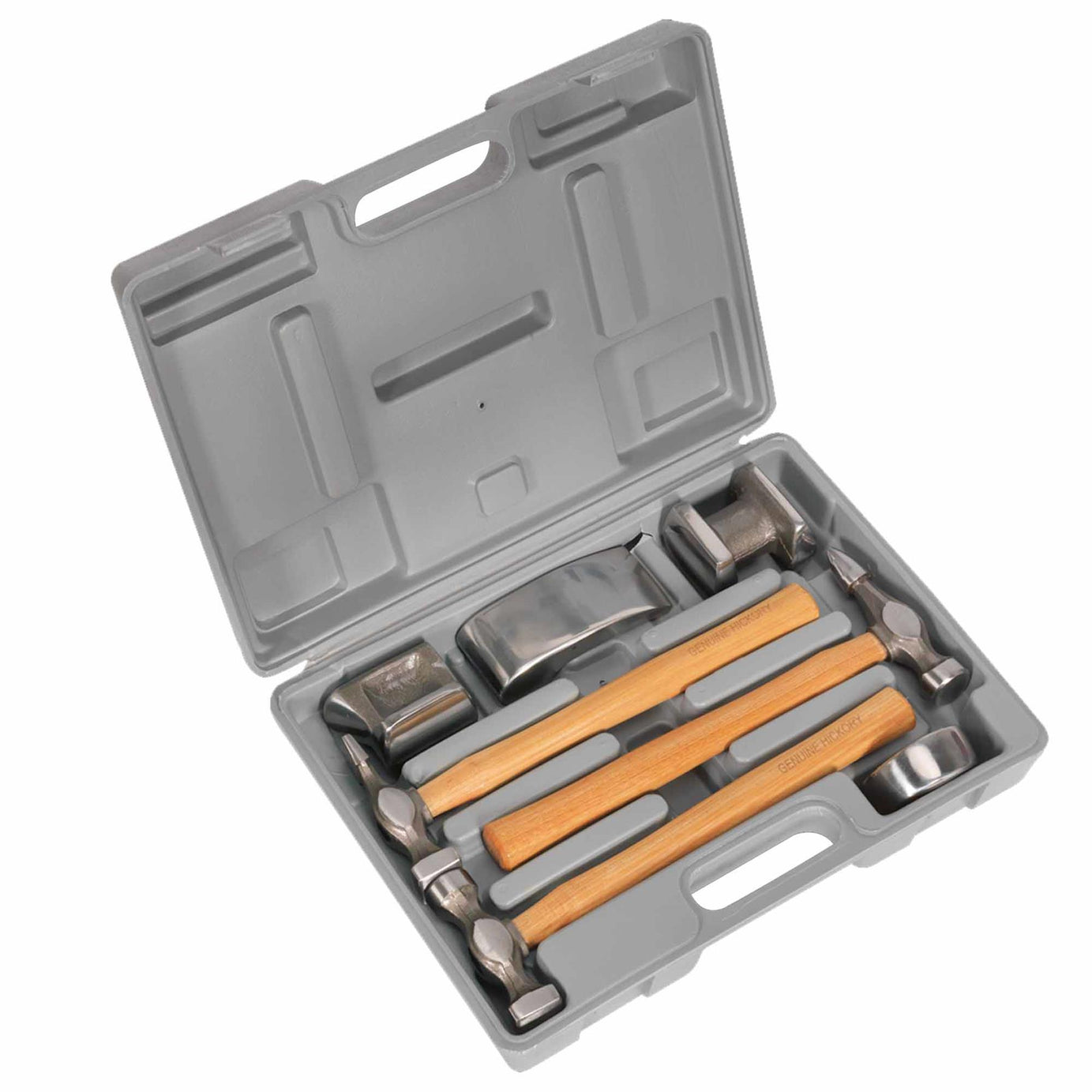 Sealey CB507 Panel Body Beating Set Drop Forged Hickory Shaft Hammer Dolly Pick