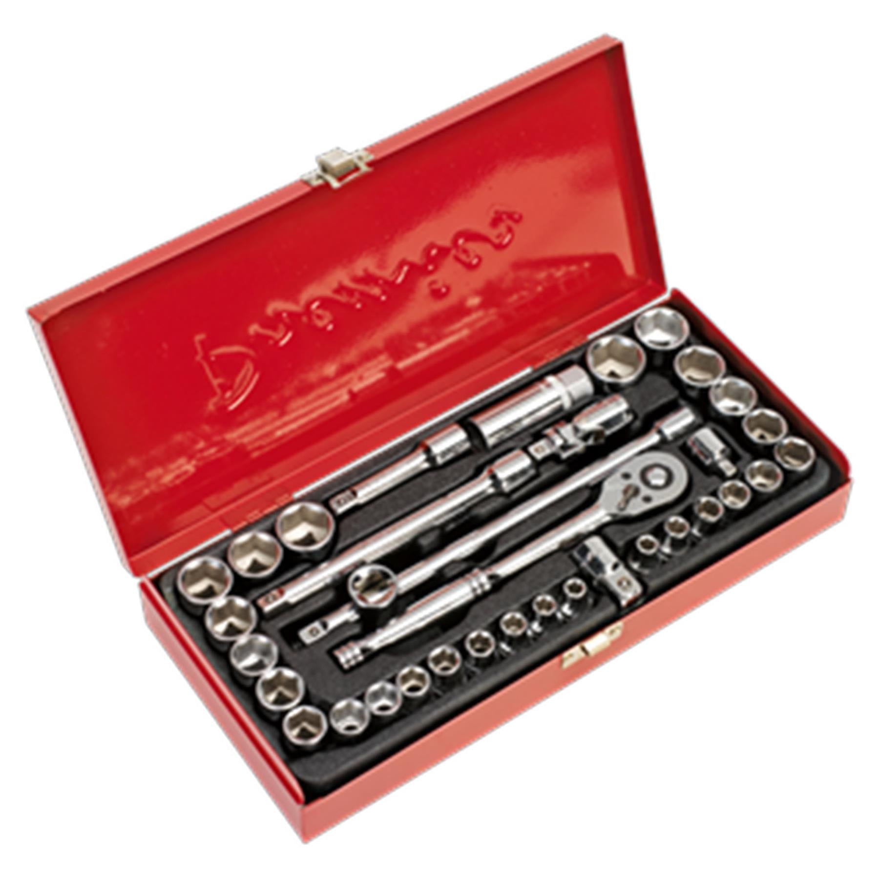 Sealey Socket Set 35pc 3/8"Sq Dr 6pt WallDrive - Metric/Imperial