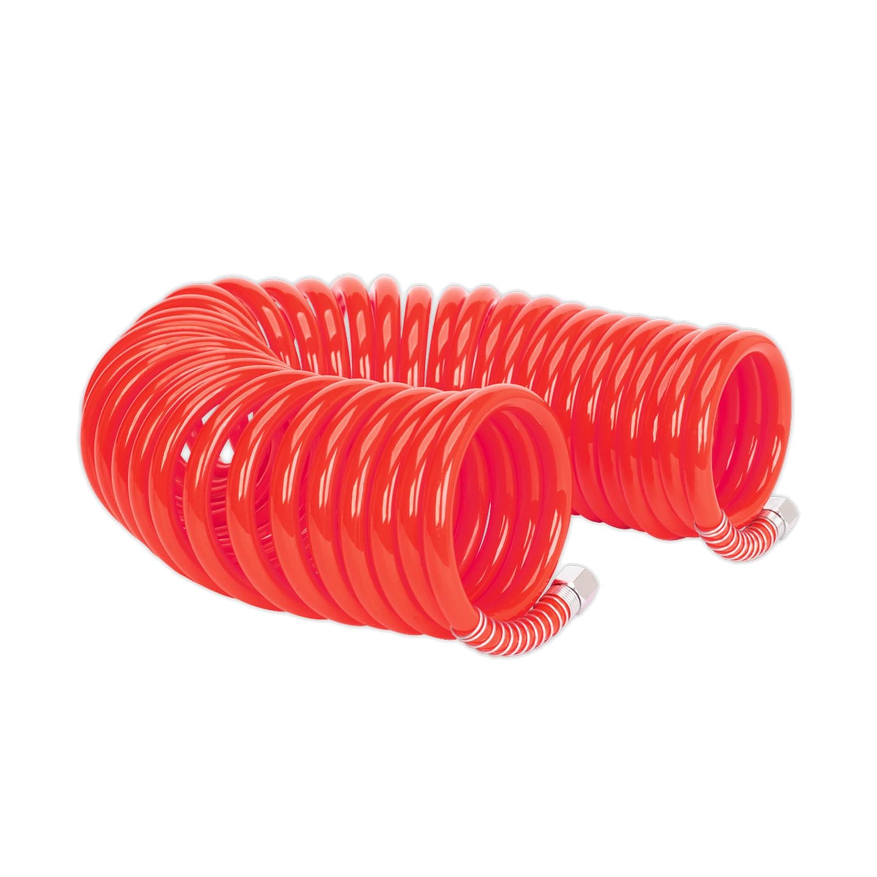 Sealey PU 10m x Ø8mm Coiled Air Hose Polyurethane Recoil with 1/4"BSP Unions