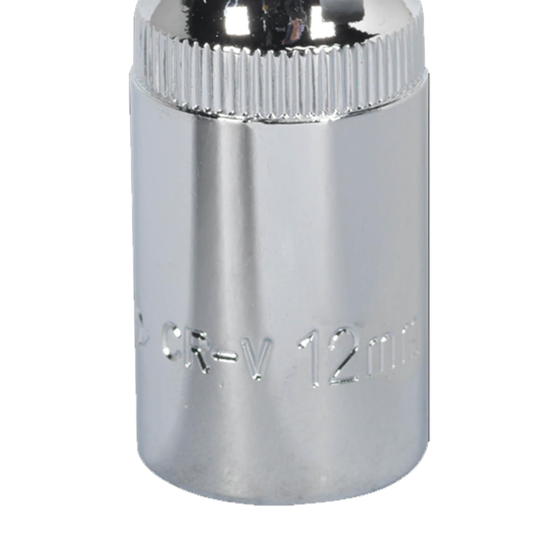 Sealey WallDrive Socket 12mm Deep 1/2"Sq Drive Fully Polished