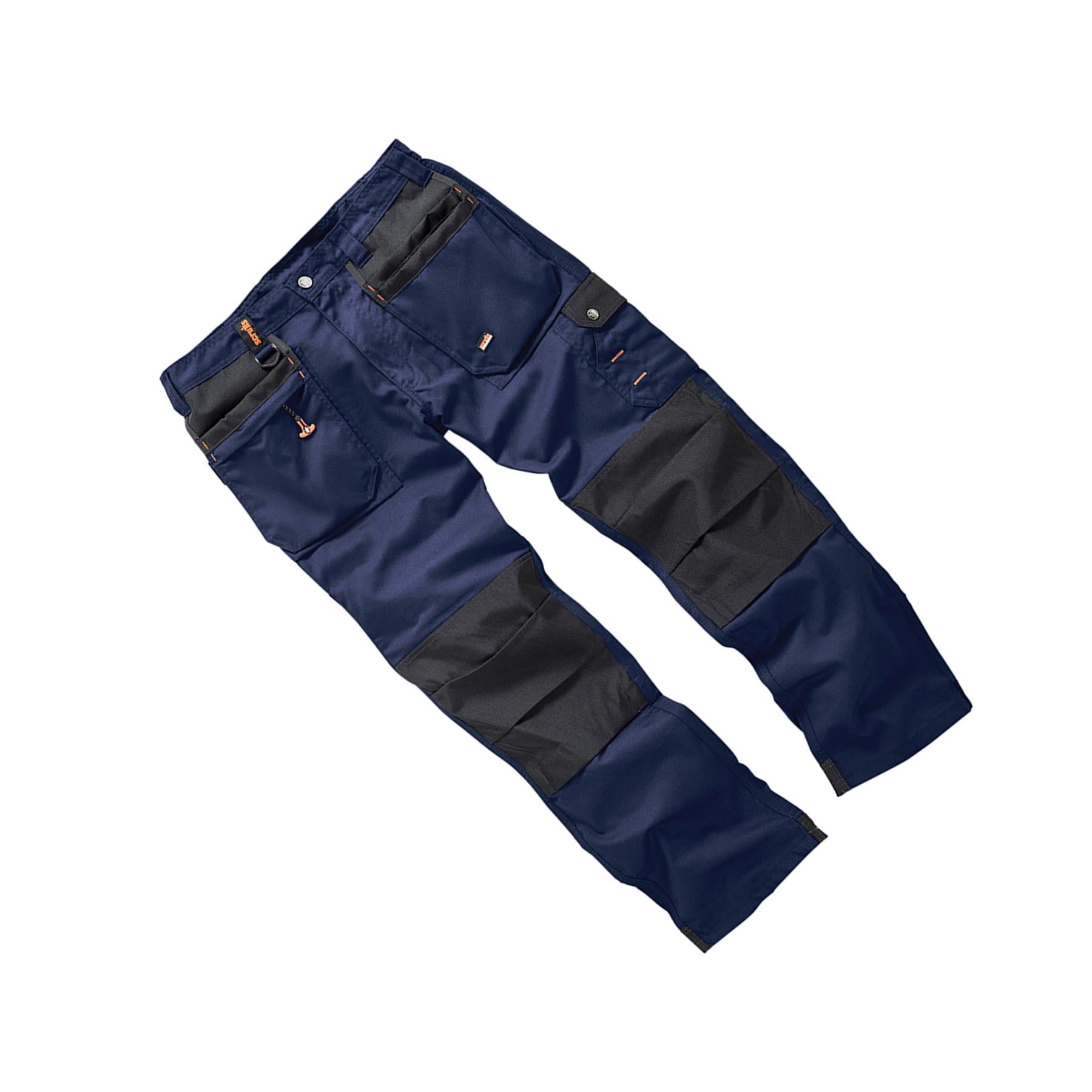 Scruffs Worker Plus Work Trousers 36L Navy Cargo Combat Hard Wearing Trouser
