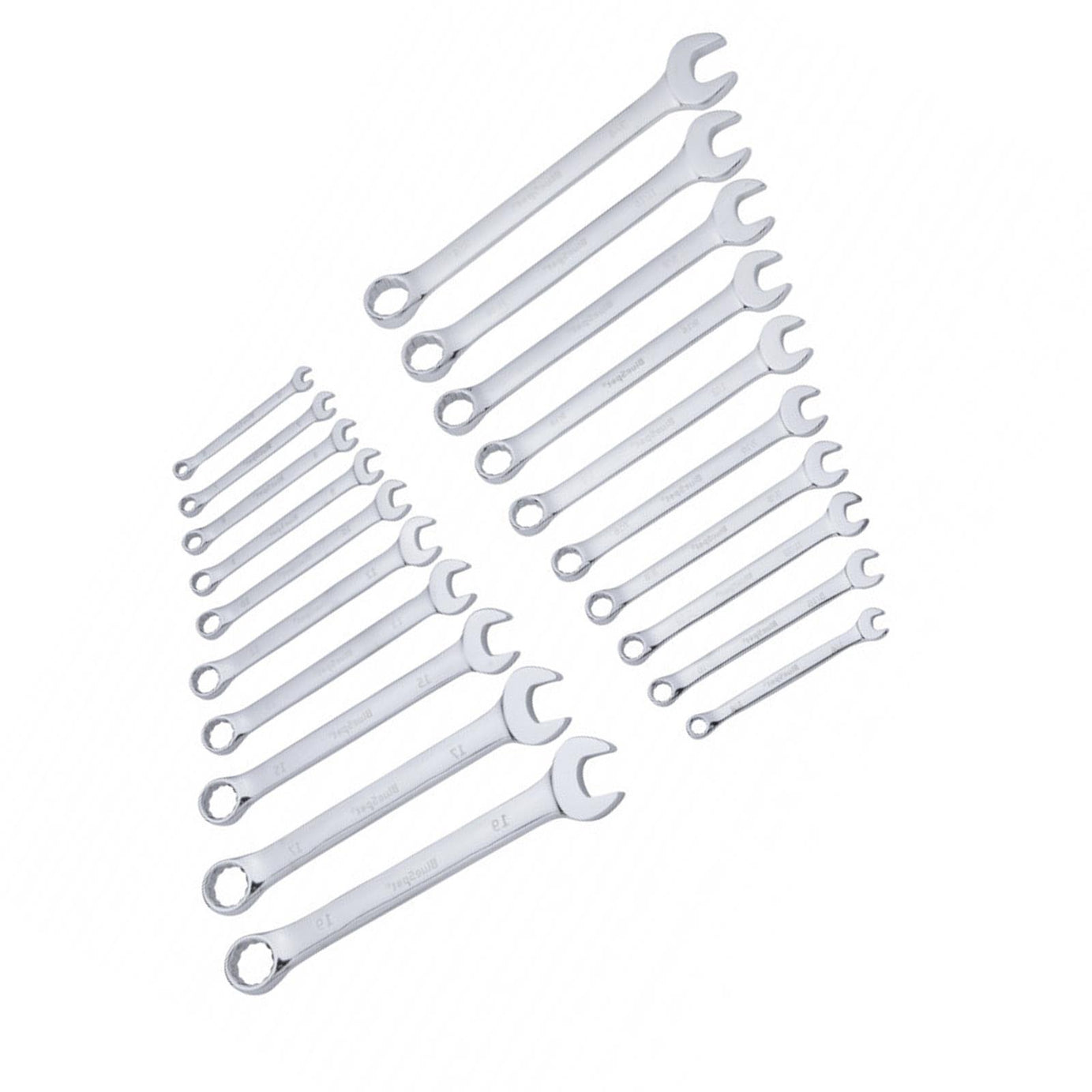 BlueSpot 32pc Assorted Spanner Set Imperial Metric Stubby Wrench 6-19mm Fully Polished