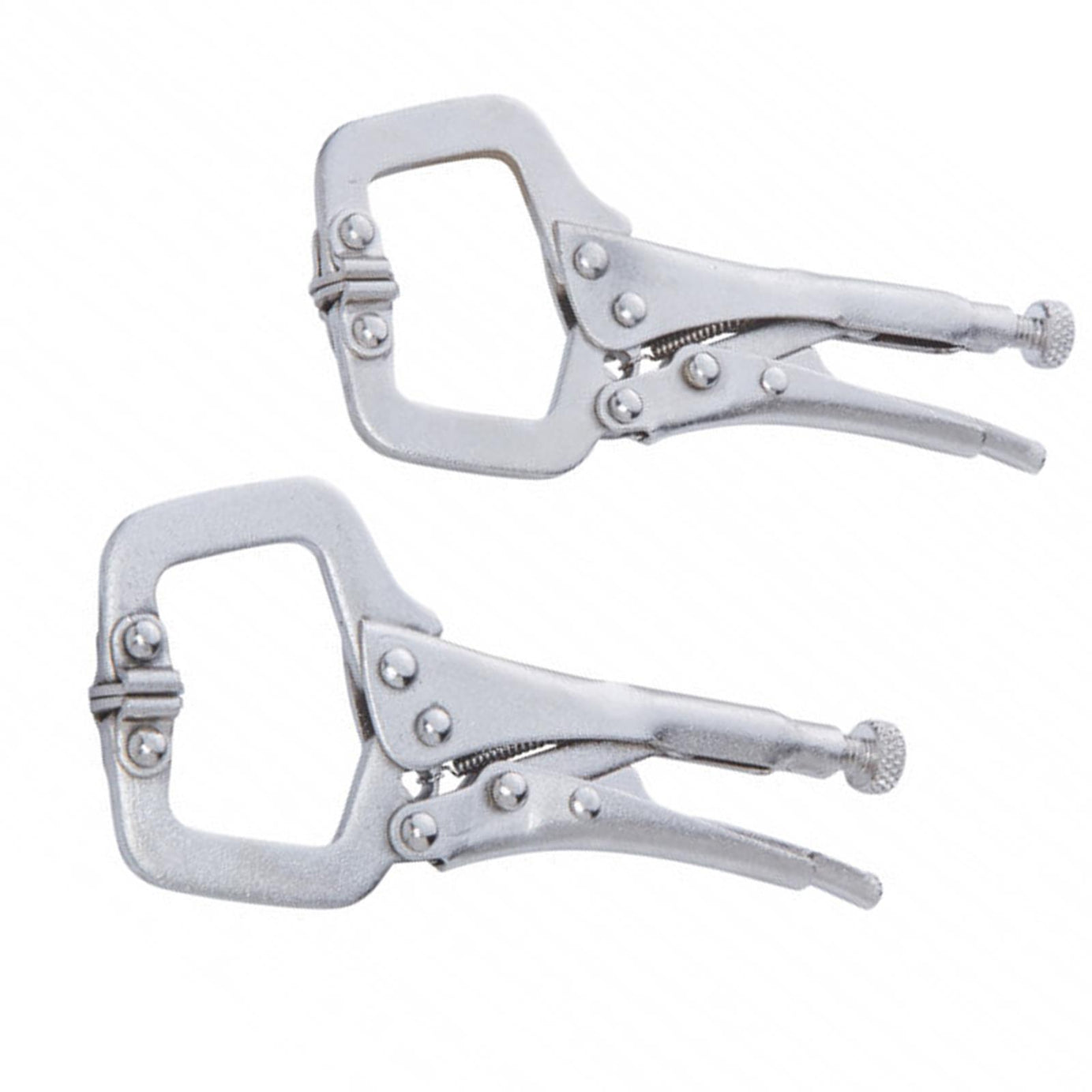 BlueSpot 2Pce Mini 4 Inch Locking Mole Grip C Clamps Work Welding Woodwork Clamp Set