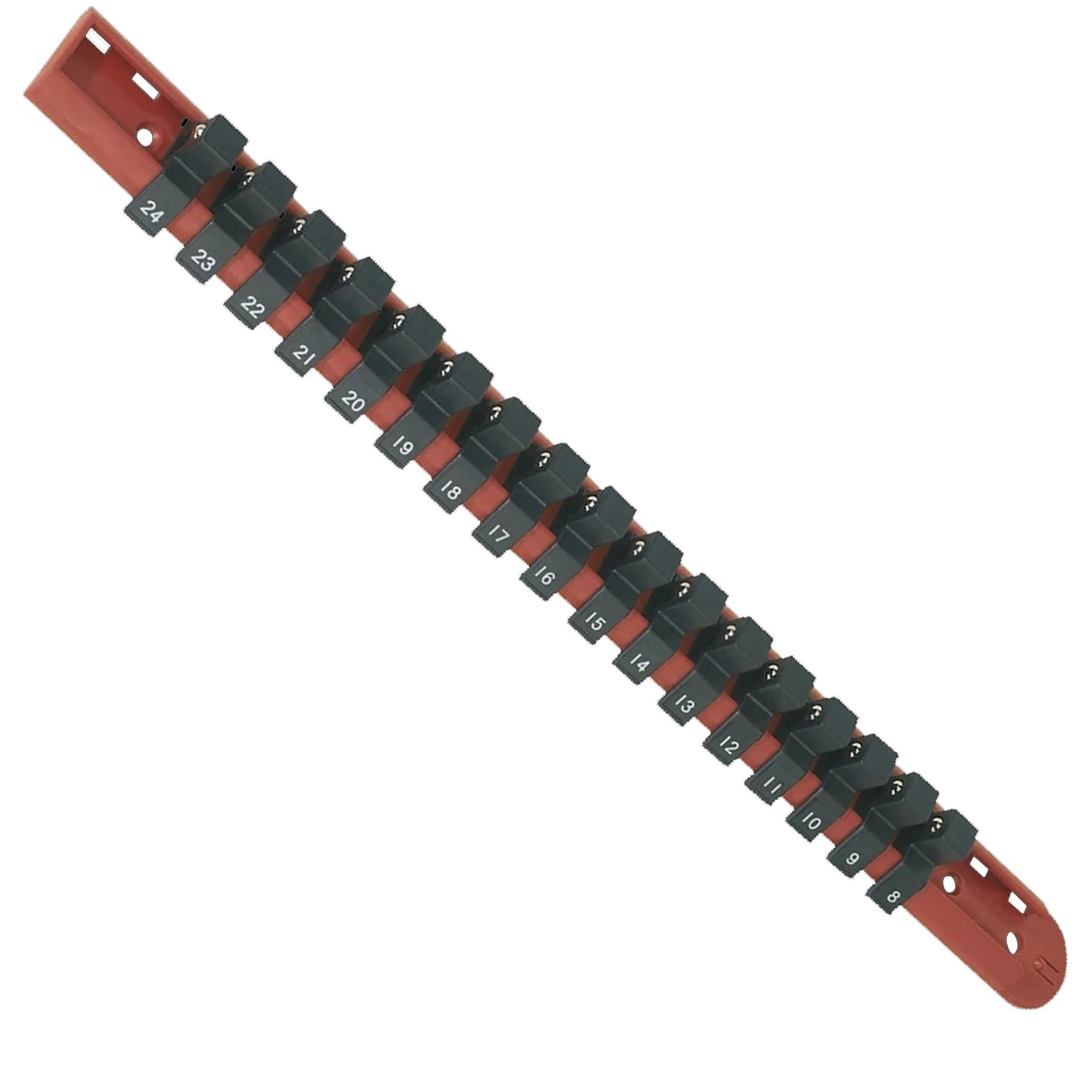 Sealey Socket Retaining Rail with 17 Clips 1/2"Sq Drive