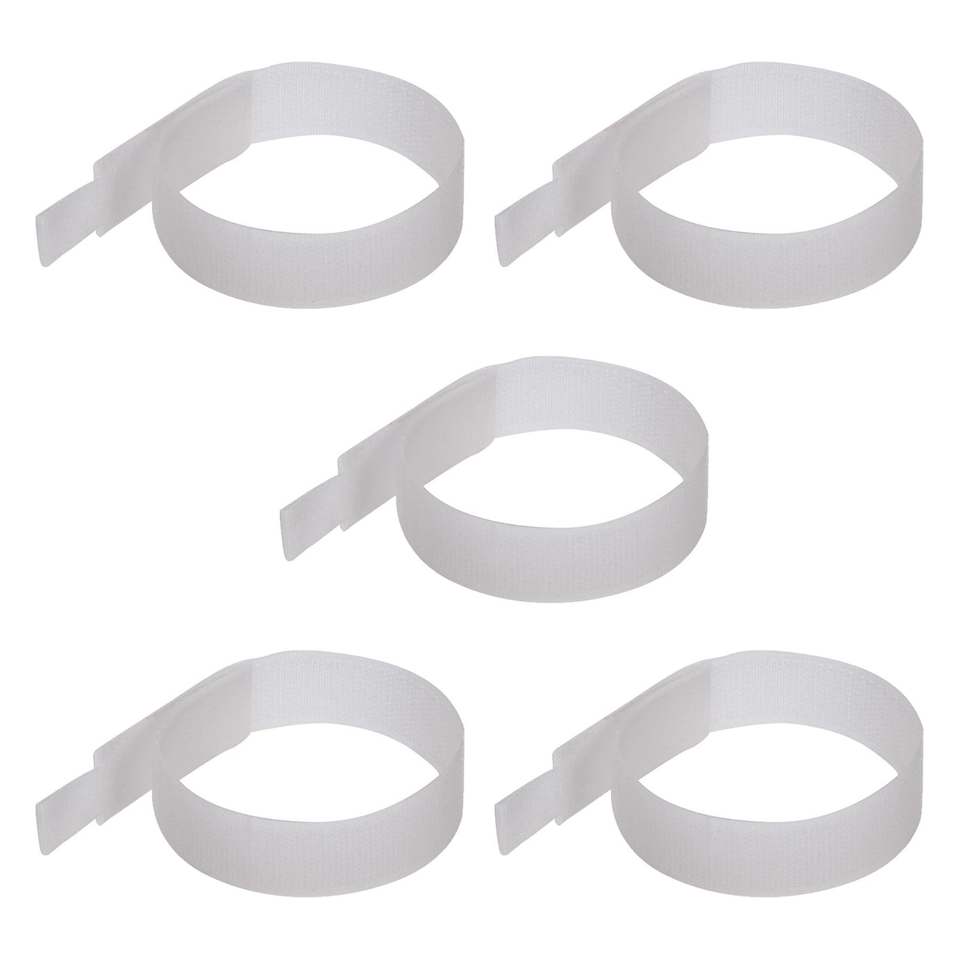 5 x Hook and Loop 150mm White Nylon strap strapping Cable Ties with buckle Band luggage Strap