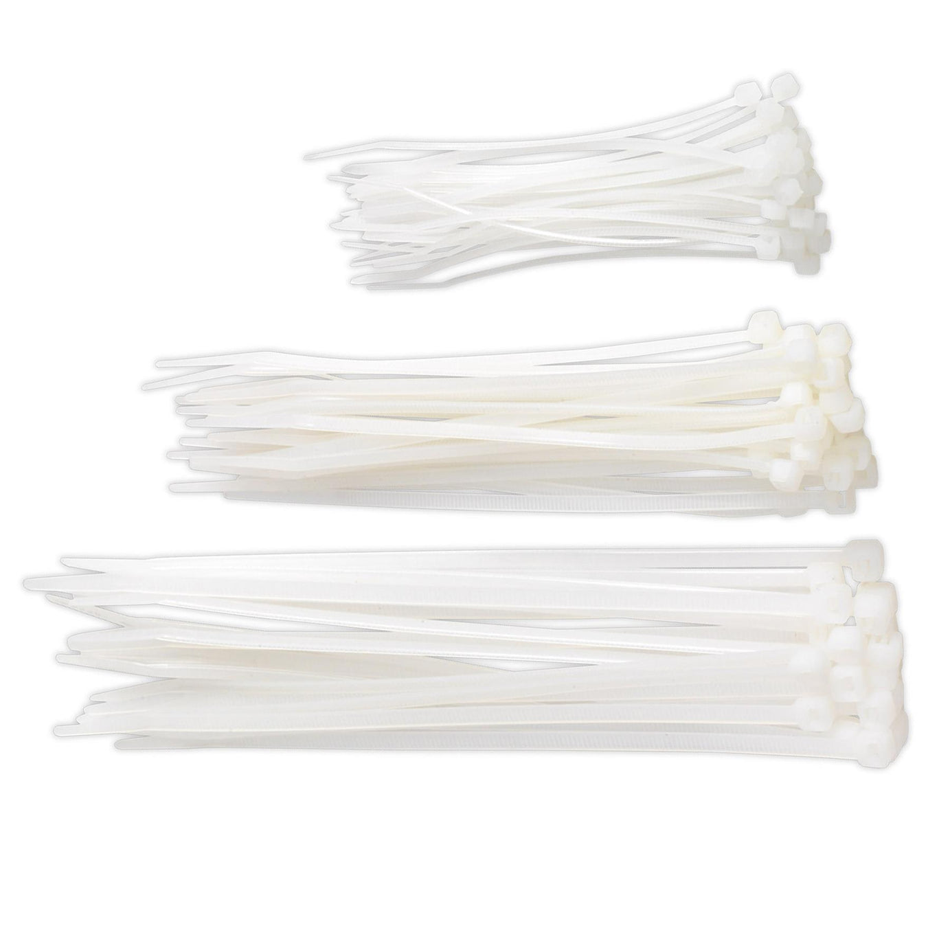 Sealey Cable Tie Assortment White Pack of 75 inc 100mm / 150mm / 200mm