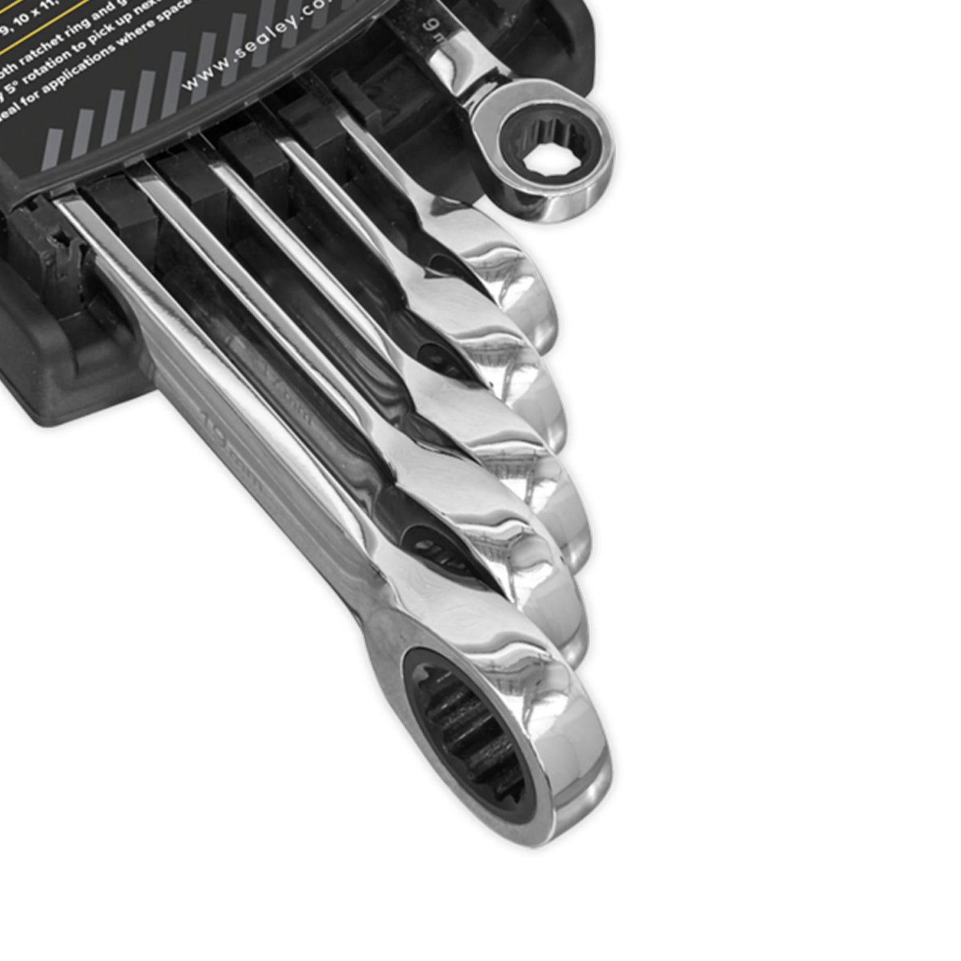 Sealey Double End Ratchet Ring Spanner Set 6pc Metric