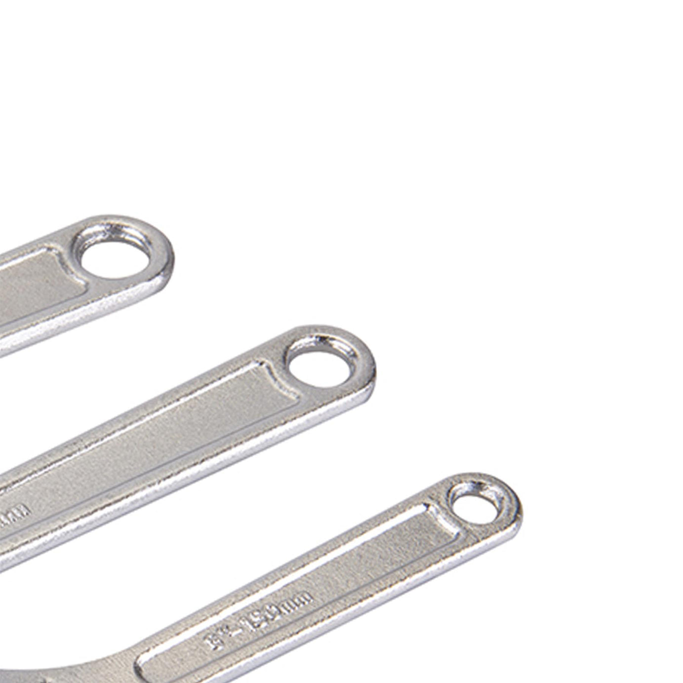 3Pce Adjustable Wrench Set 150, 200 & 250mm Chrome-Plated Carbon Steel