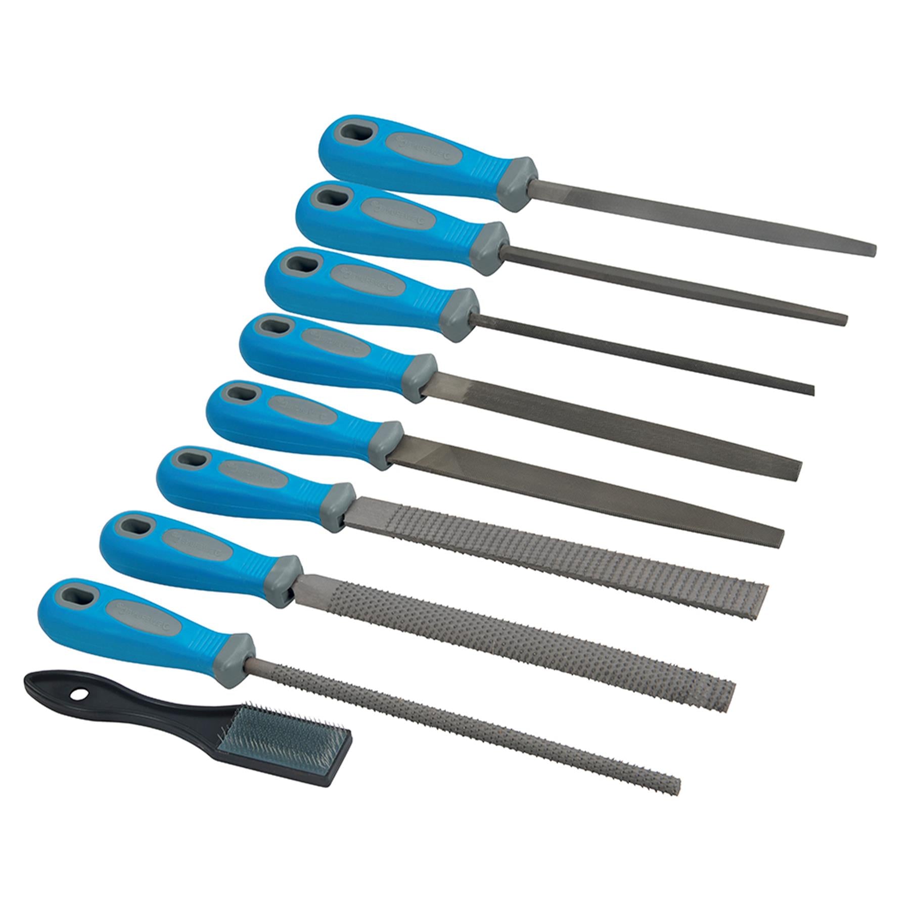 Metal File & Rasp Set 9Pce Mechanical Engineering Tools Coarse & Fine Shaping 8"