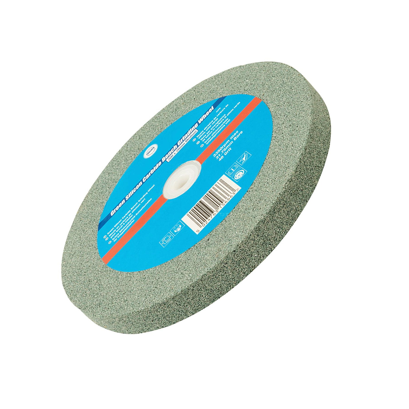 200 x 20mm Medium Green Silicon Carbide Bench Grinding Wheel Heavy Duty 46 Grit