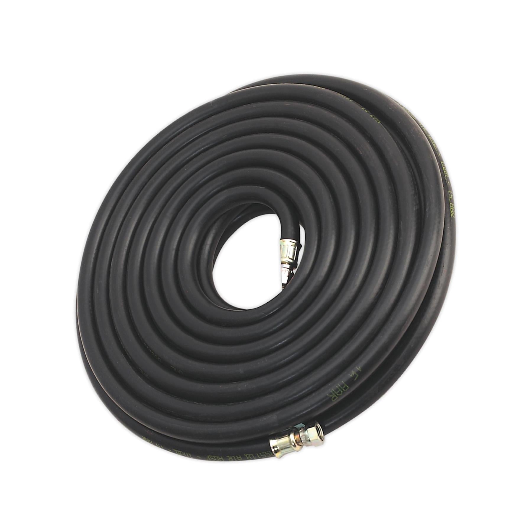 Sealey Heavy Duty Rubber Air Compressor Hose 15m x Ø10mm with 1/4"BSP Unions