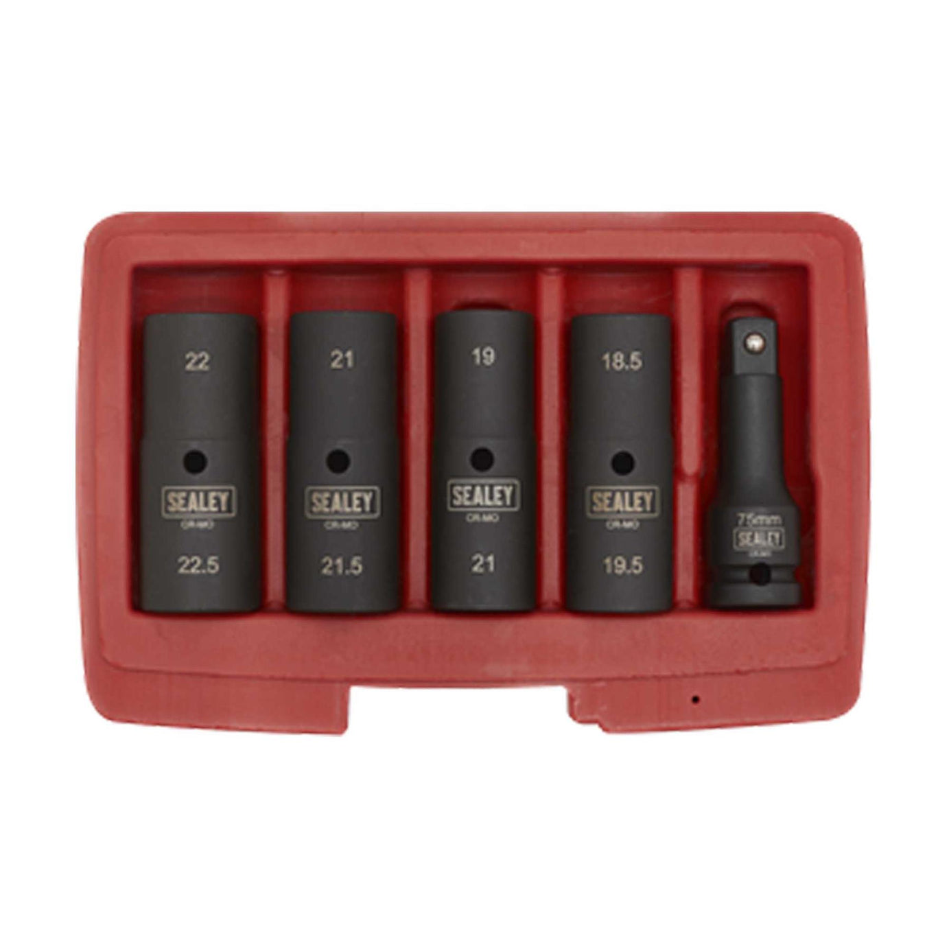Impact Socket Set 1/2"Sq Drive 77mm Double Ended 18.5 x 22.5mm - 5pc
