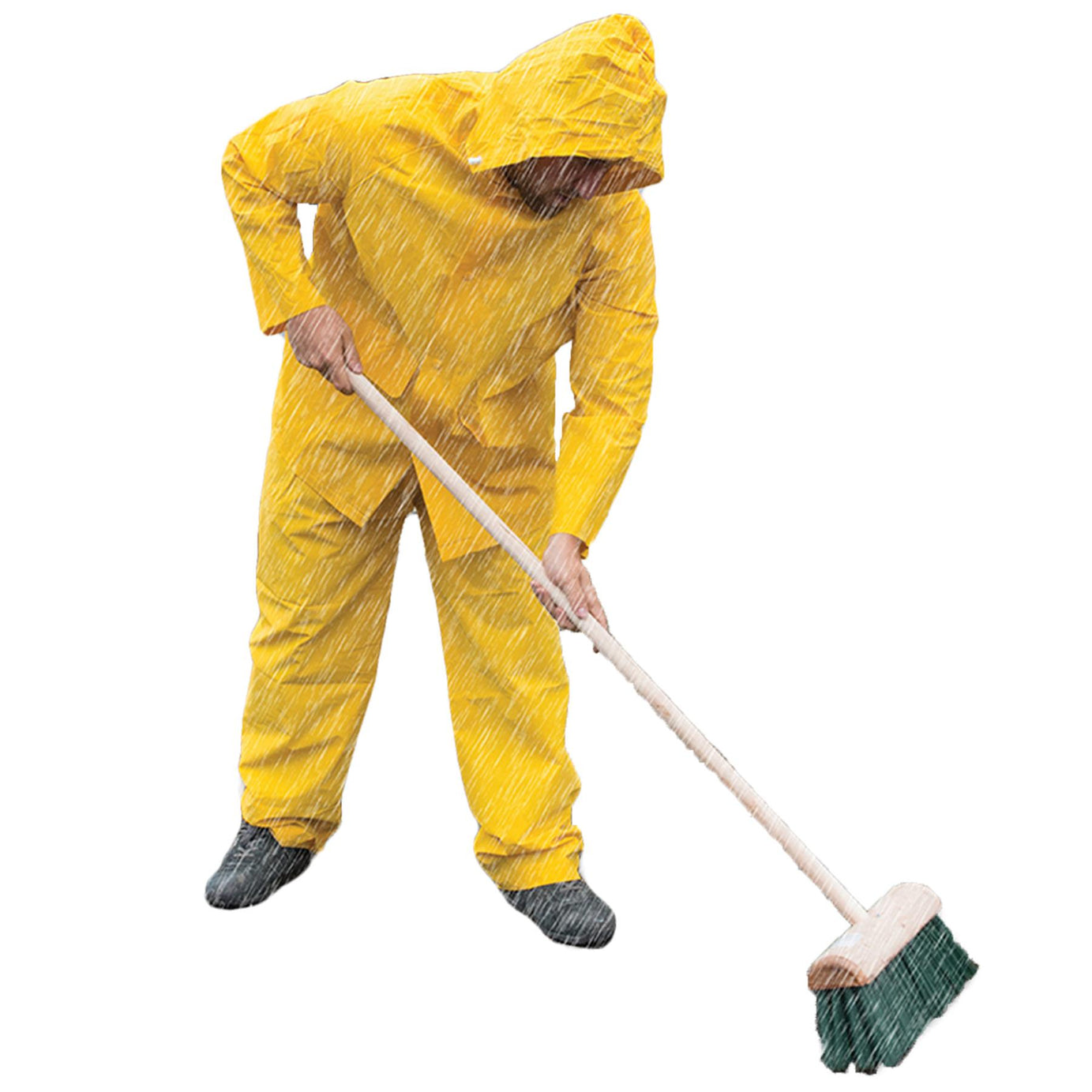 2Pce Rain Suit Yellow M 72cm - 126cm (28 - 50") Includes Hood With Neck Cord