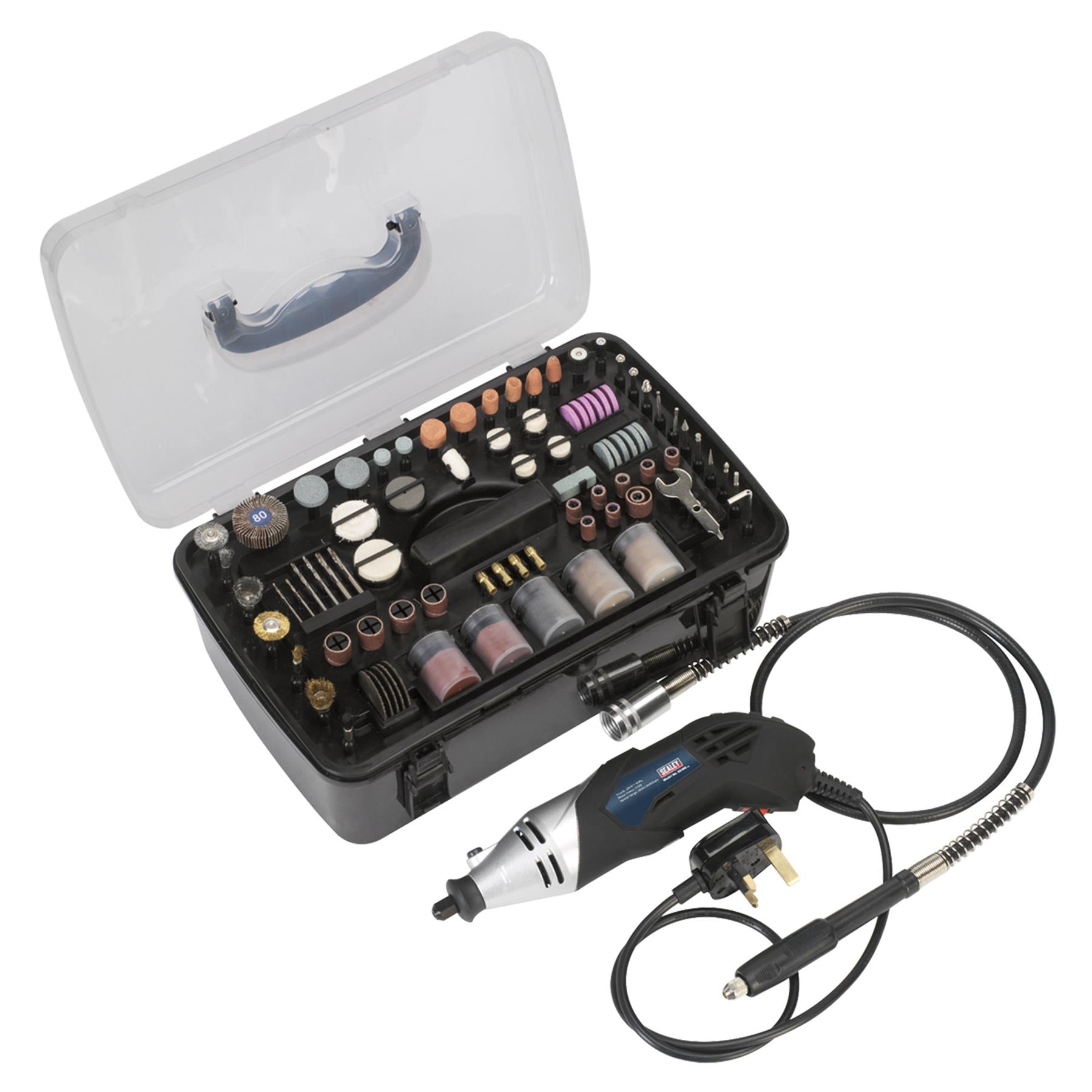 Sealey Multi-Purpose Rotary Tool And Engraver Kit 219pc 230V - Dremel