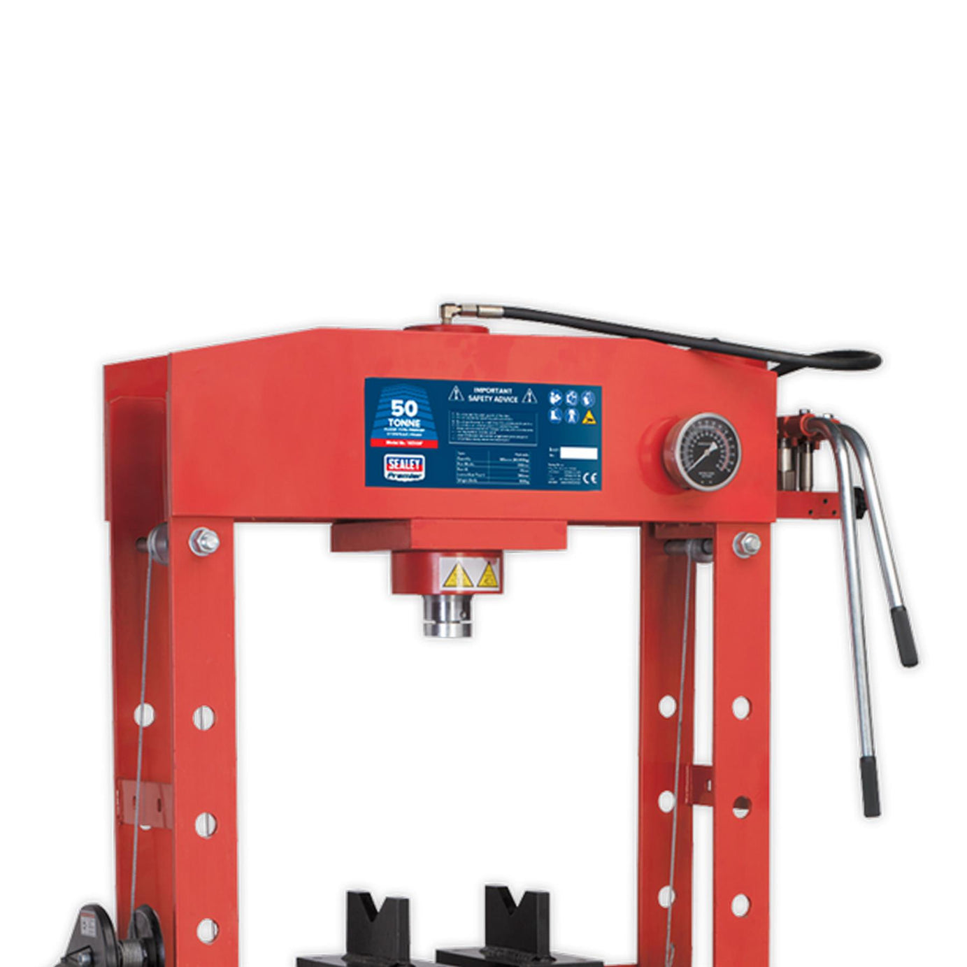 Sealey Hydraulic Press 50tonne Floor Steel Frame & Flat Pressing Plate