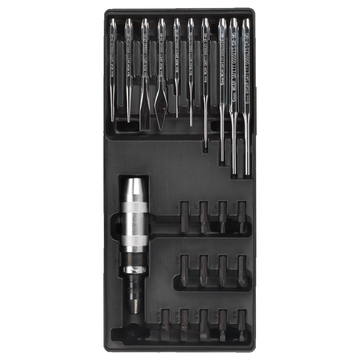 Tool Tray with Punch & Impact Driver Set 25pc Sealey