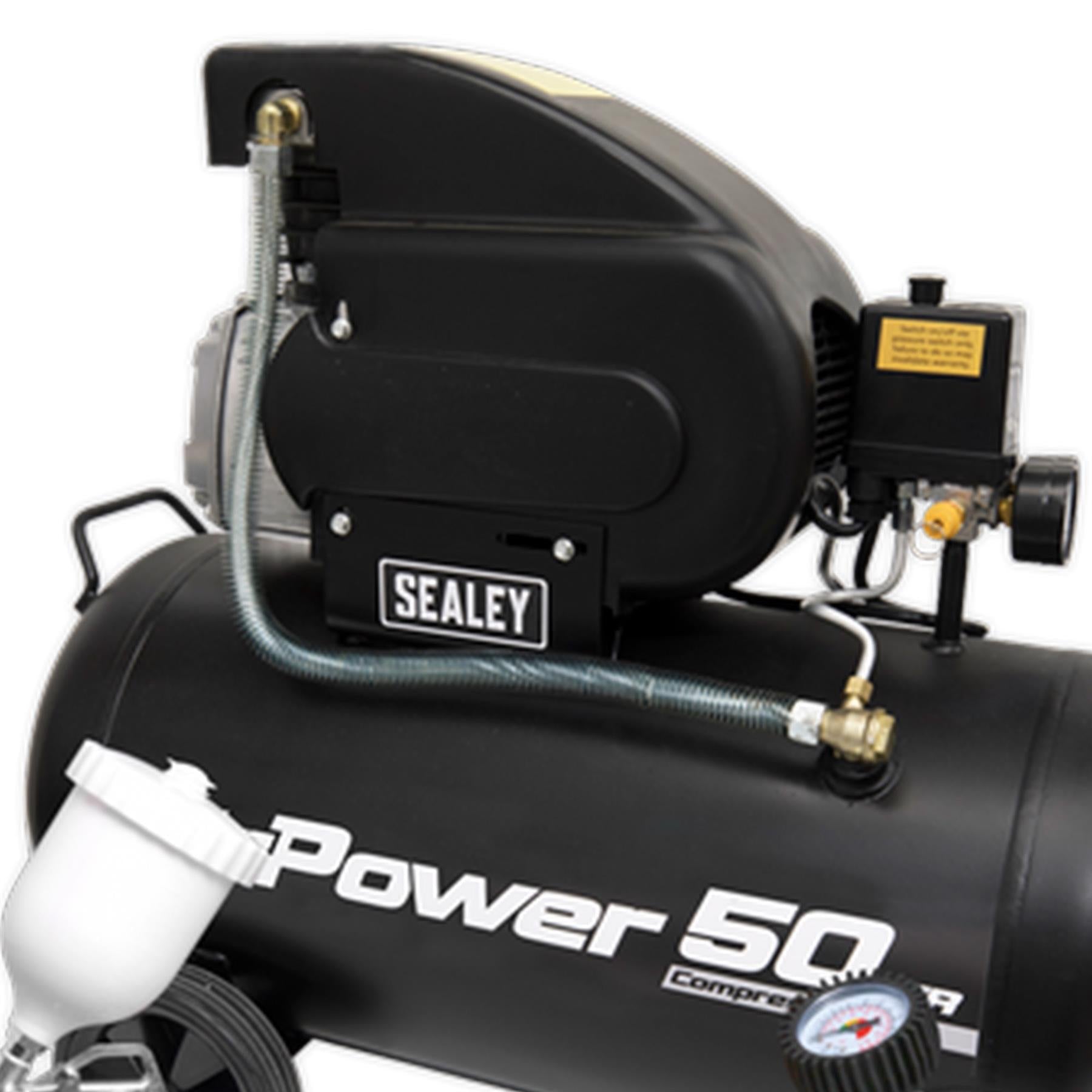 Sealey SAC5020APK Compressor 50L Direct Drive 2hp with 4pc Air Accessory Kit