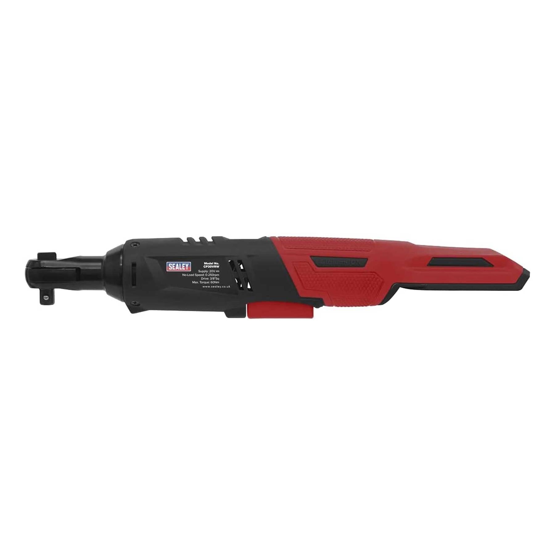 Sealey Ratchet Wrench 20V SV20 Series 3/8"Sq Drive 60Nm - Body Only