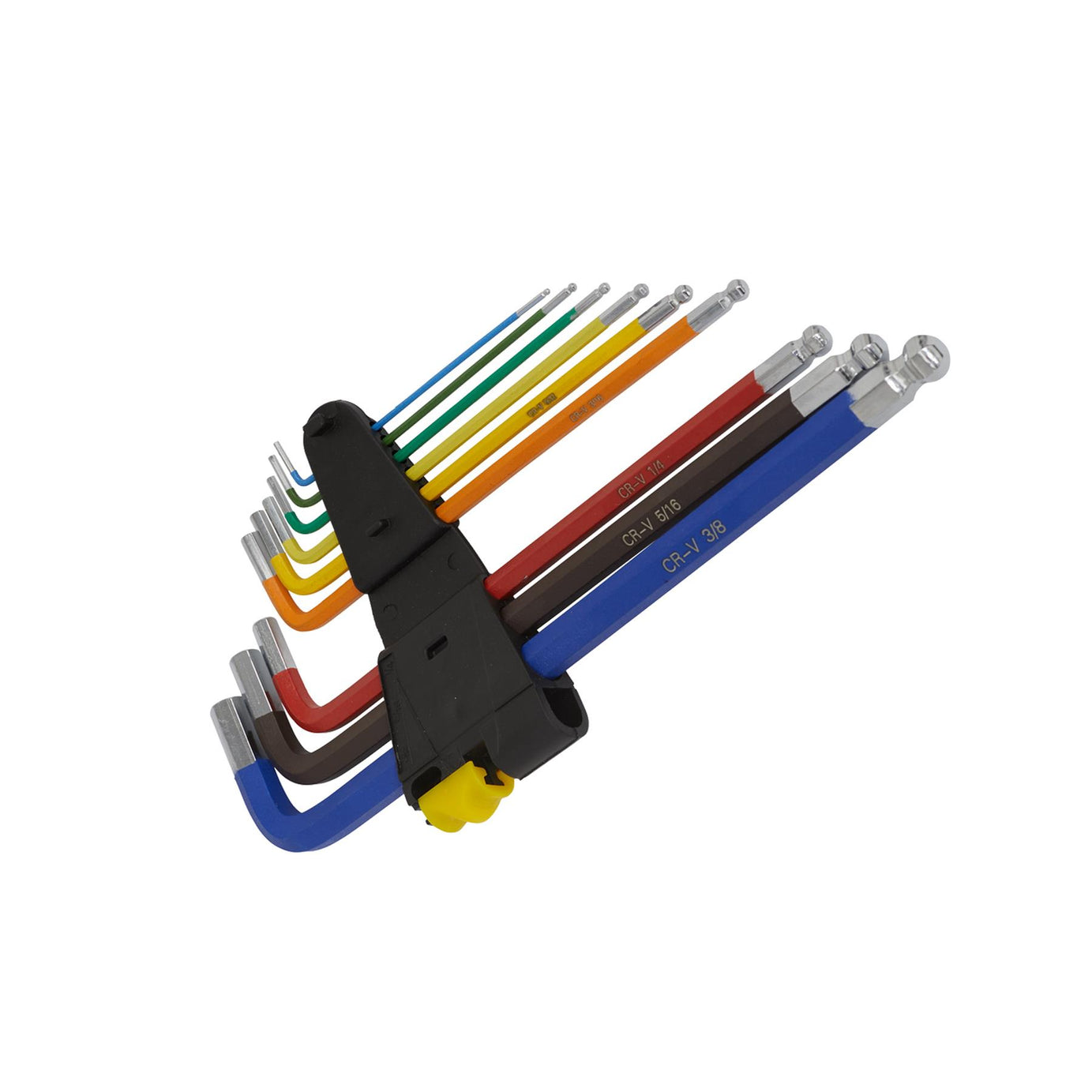 Sealey Ball-End Hex Key Set Extra-Long 9pc Colour-Coded Imperial