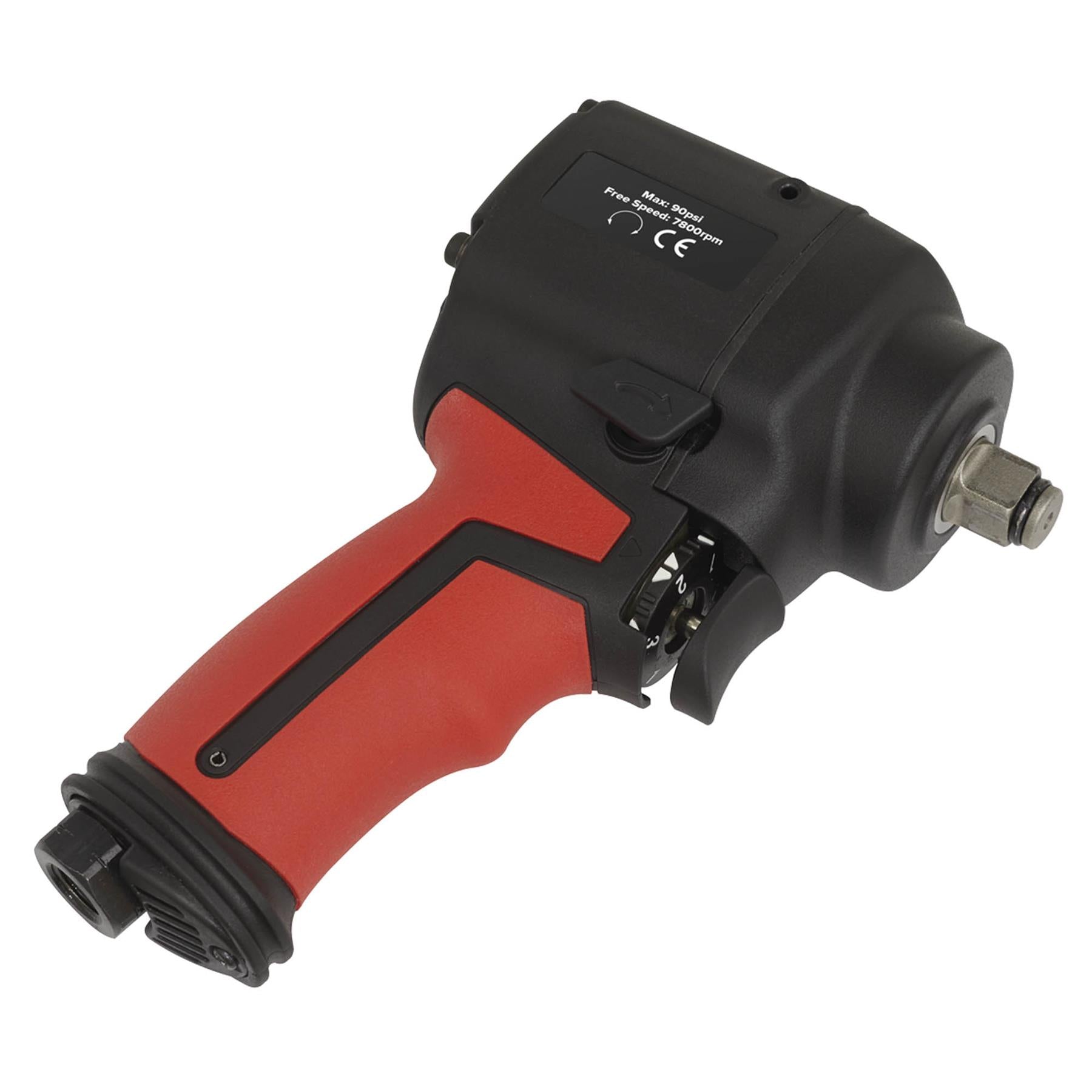 Sealey Air Impact Wrench 1/2"Sq Drive Stubby Twin Hammer