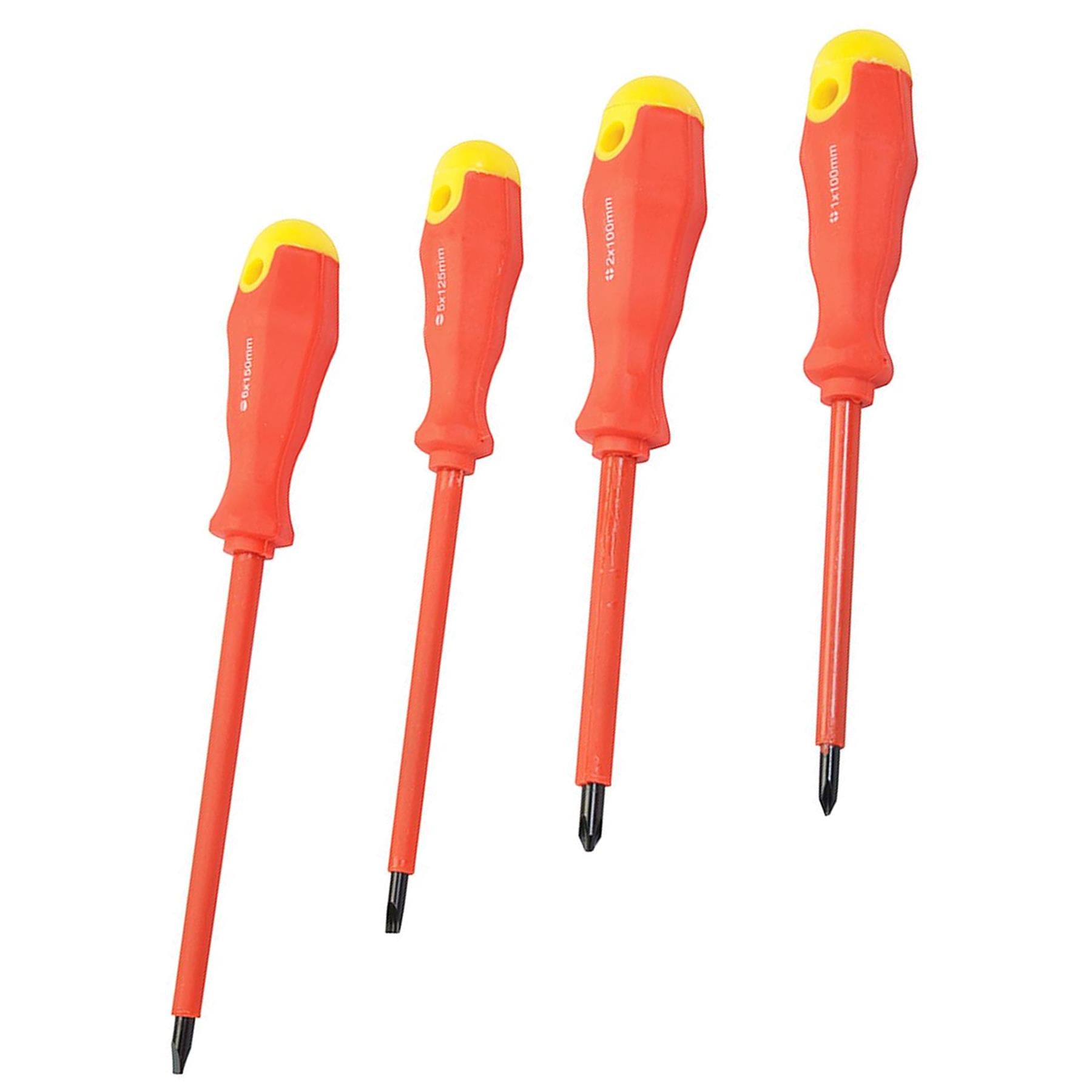 7Pce Insulated Soft-Grip Screwdriver Set Insulated Chrome Vanadium Shafts