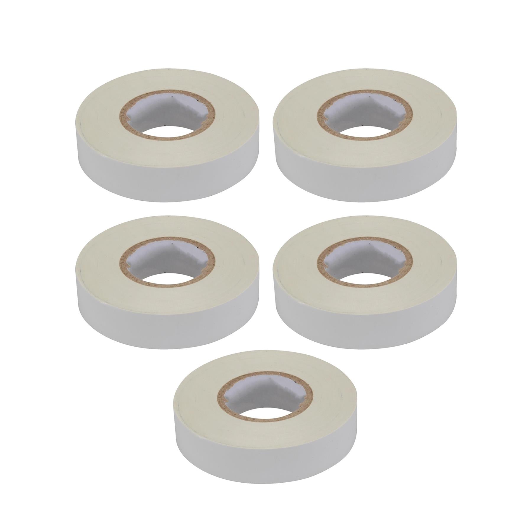 5 x PVC Insulation Electrical Tape Flame Retardent White
