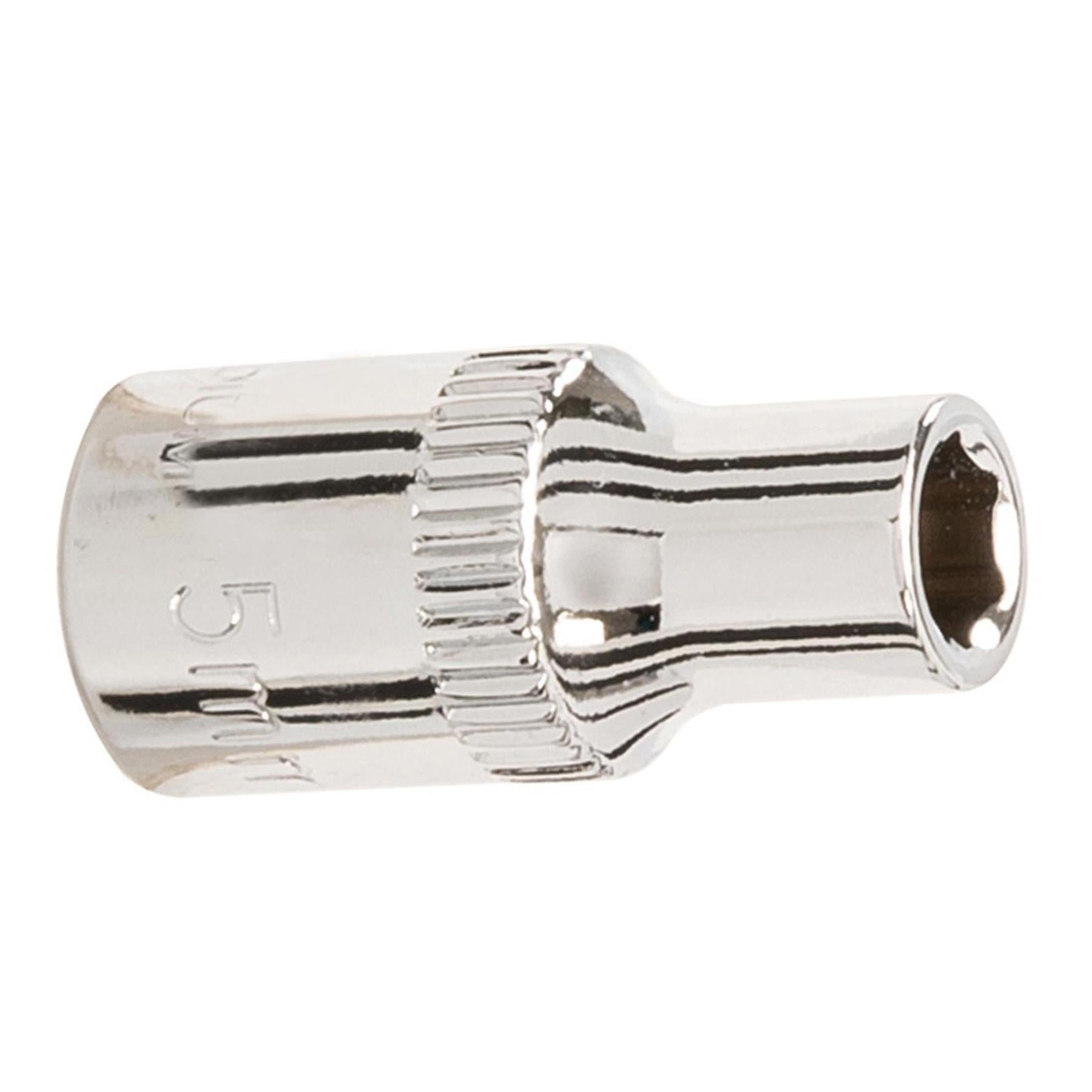 Quality Socket 1/4" Drive Metric Hex Square 5mm Individual Hex Polished Crv
