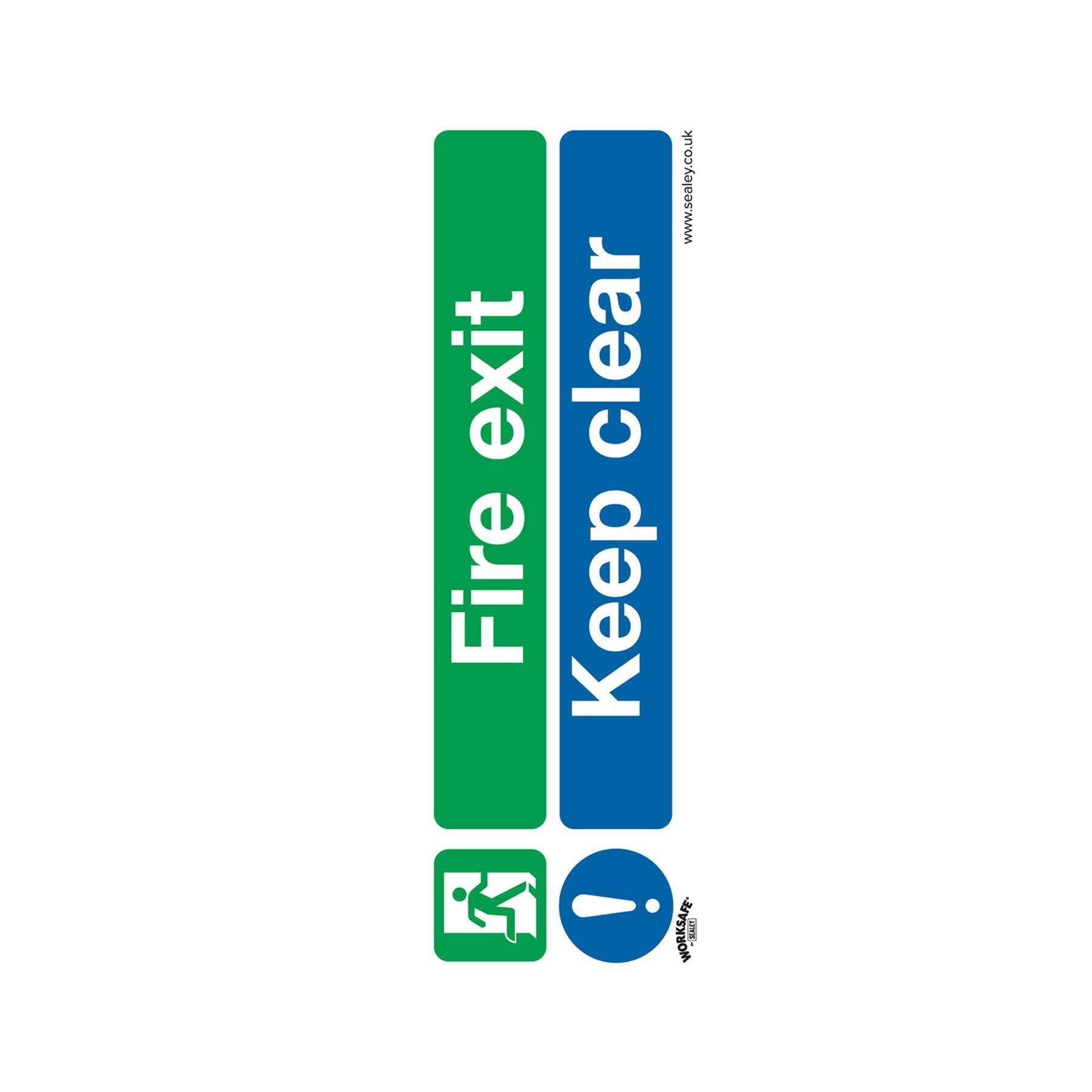 Safe Conditions Safety Sign - Fire Exit Keep Clear - Self-Adhesive Vinyl