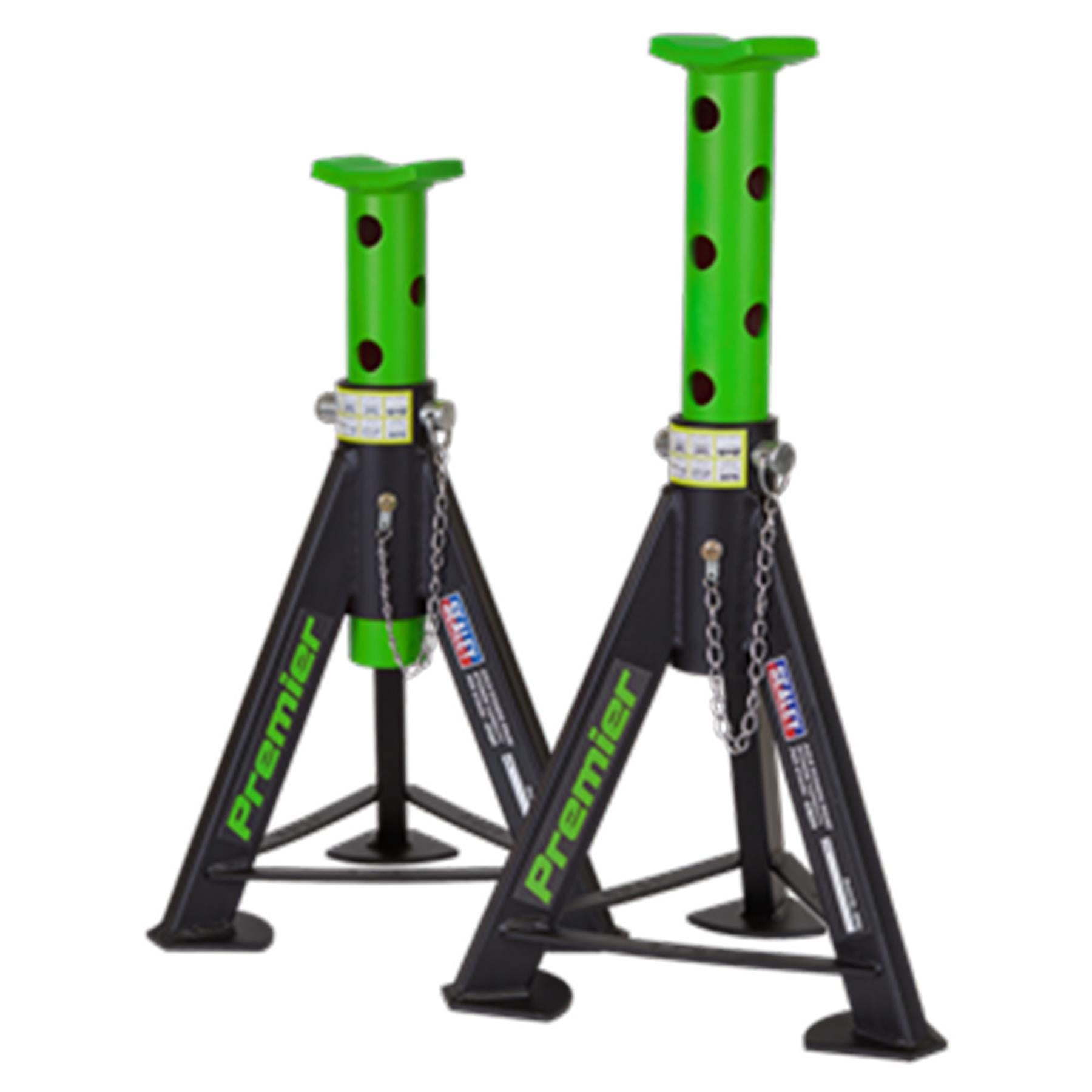 Sealey Axle Stands (Pair) 6tonne Capacity per Stand - Green