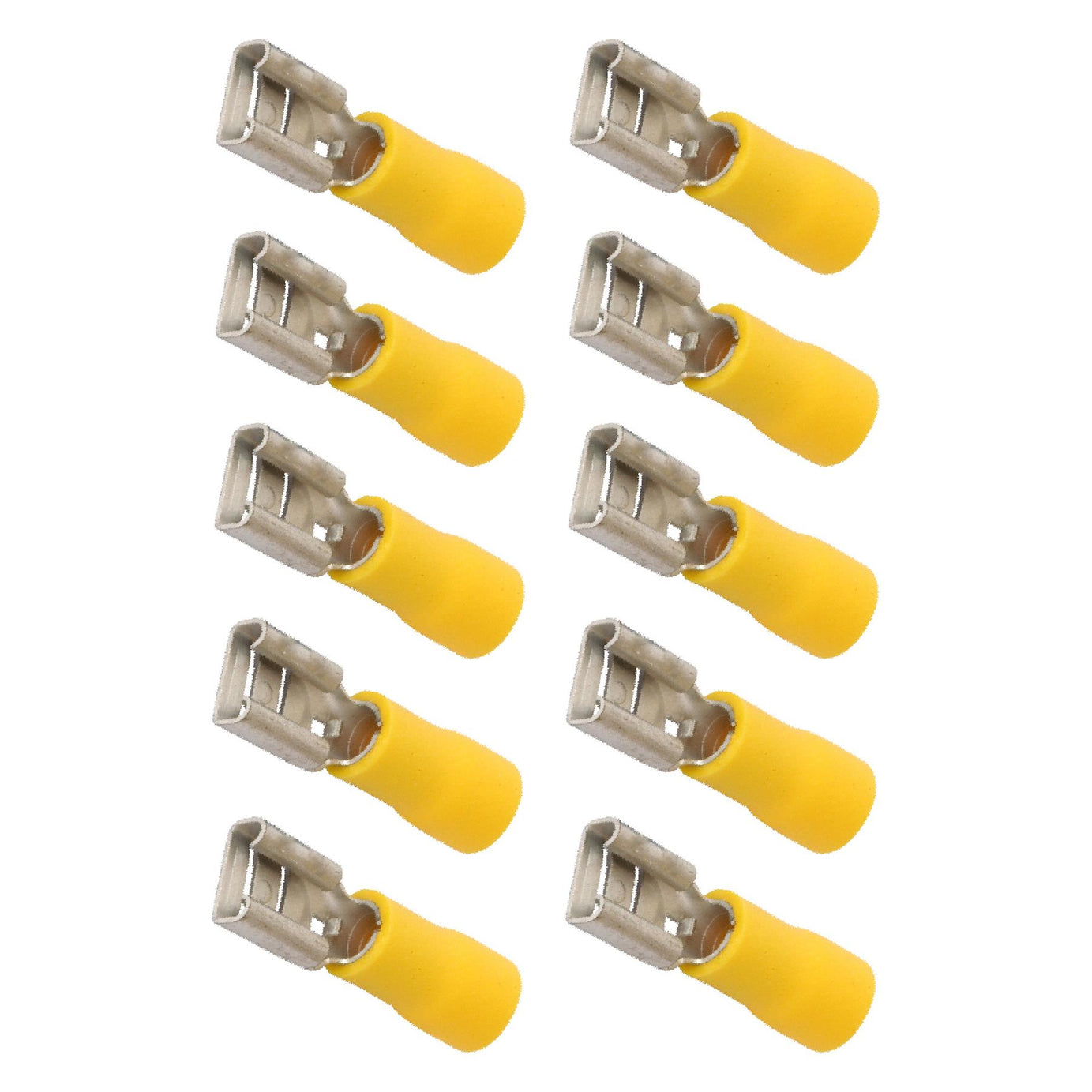 100Pcs Semi- Insulated Female Yellow Terminals Crimp Connector Electrical Terminal