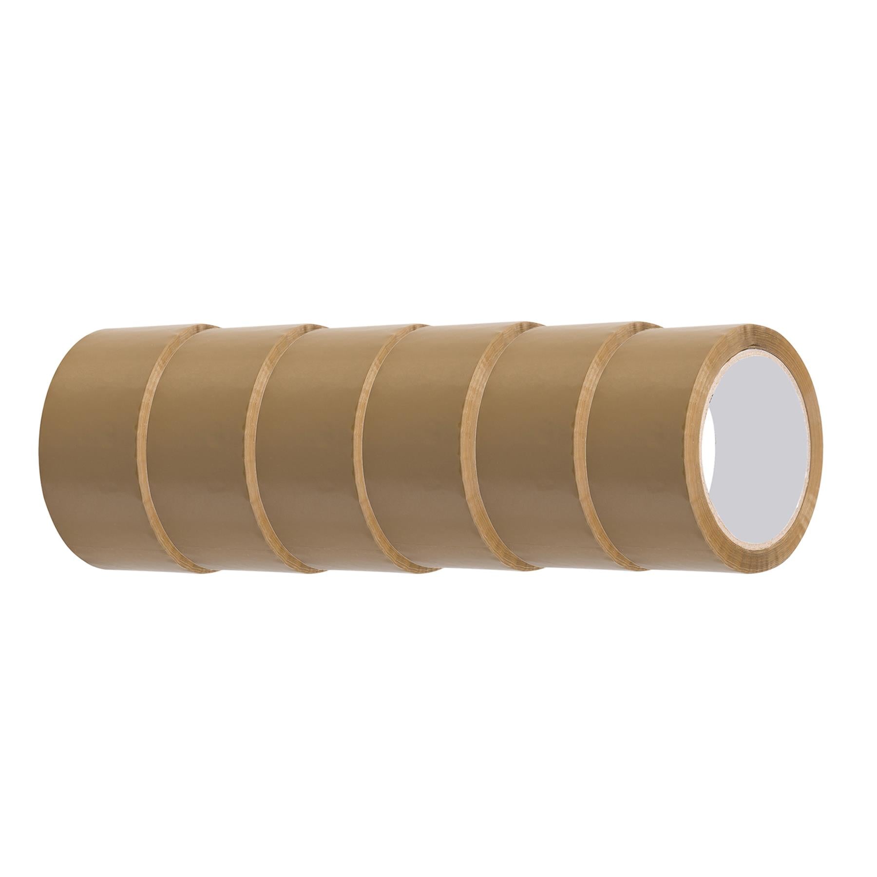 Fixman Brown 6pk Parcel Packing Tape Carton Sealing 48mmX66m Cellotape Packaging