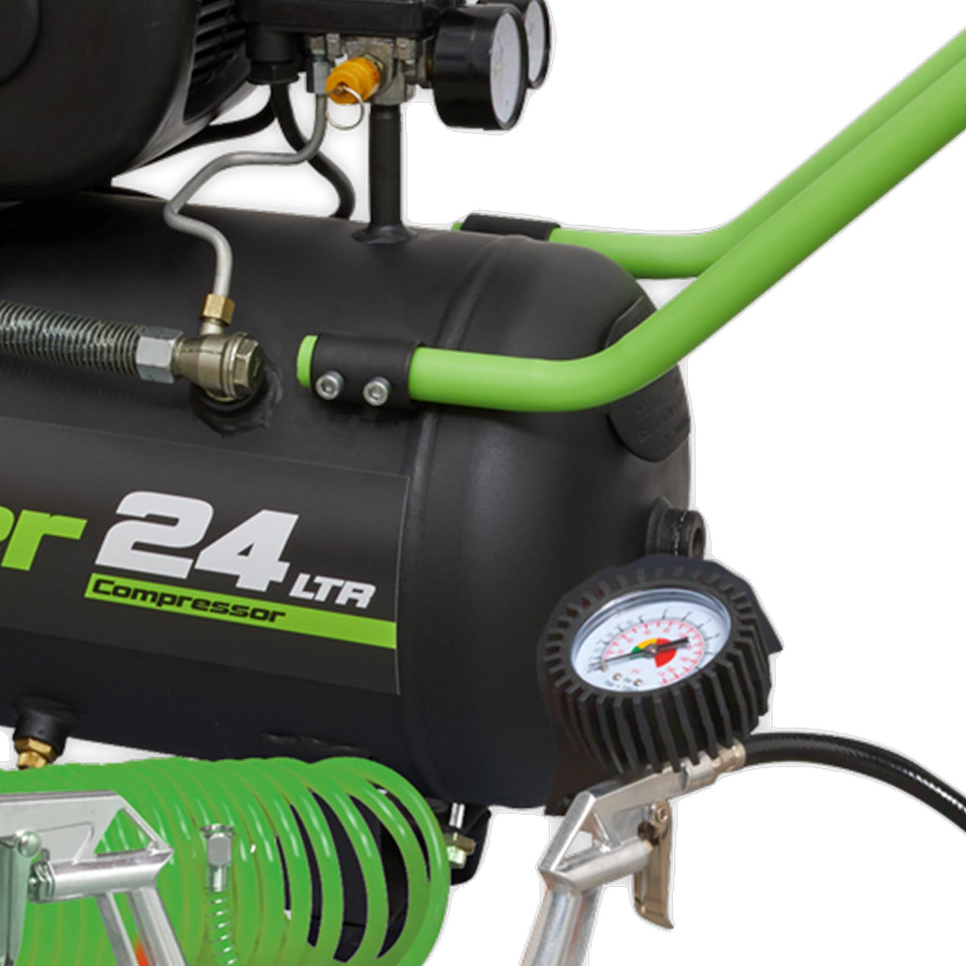 Sealey SAC2420EPK Compressor 24ltr Direct Drive 2hp with 4pc Air Accessory Kit