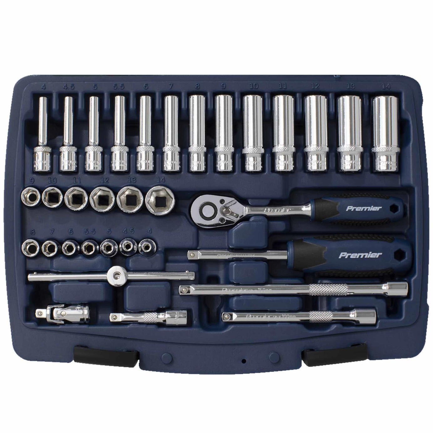 Sealey Socket Set 33pc 1/4"Sq Drive 6pt WallDrive Metric