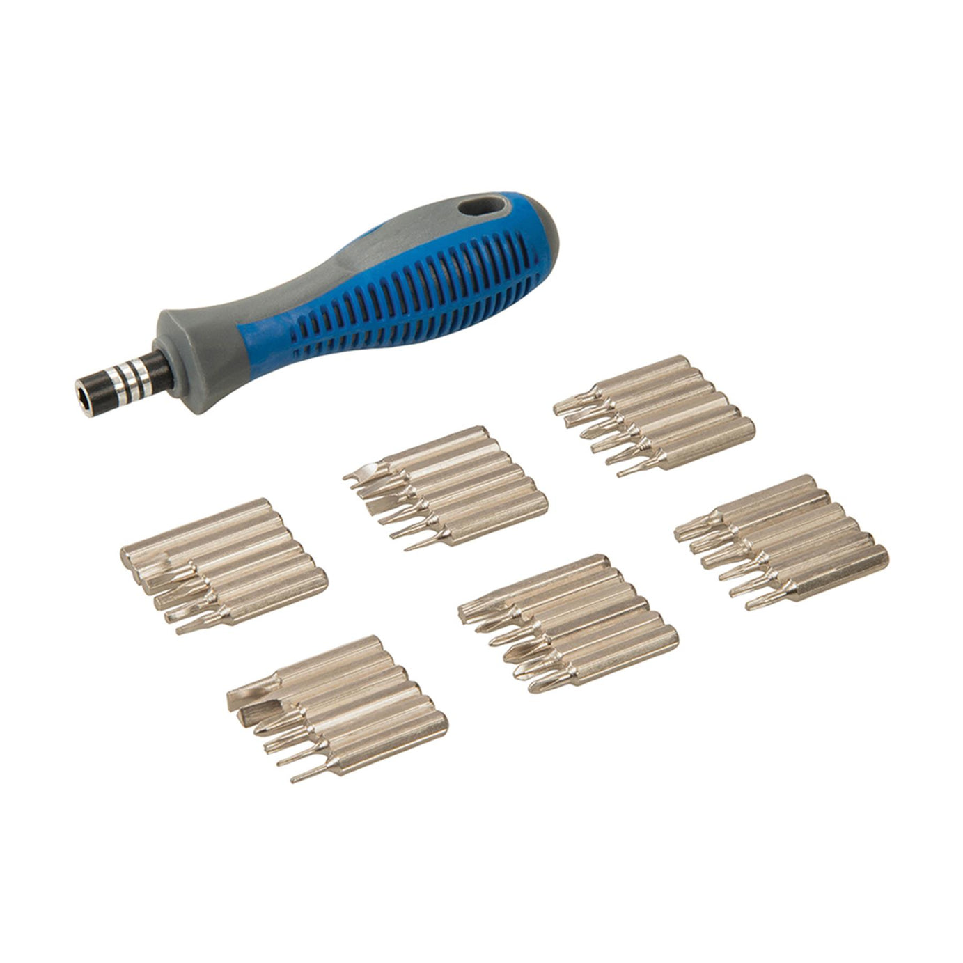 Precision Screwdriver Bit Set 37pc Chrome-plated Bit Set/soft-grip driver handle