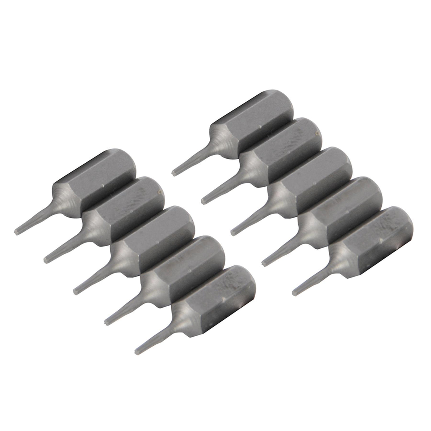 10 PACK- T4 TRX/TORX Star Chrome Vanadium Screwdriver Bits- ¼” Hex Steel Shank