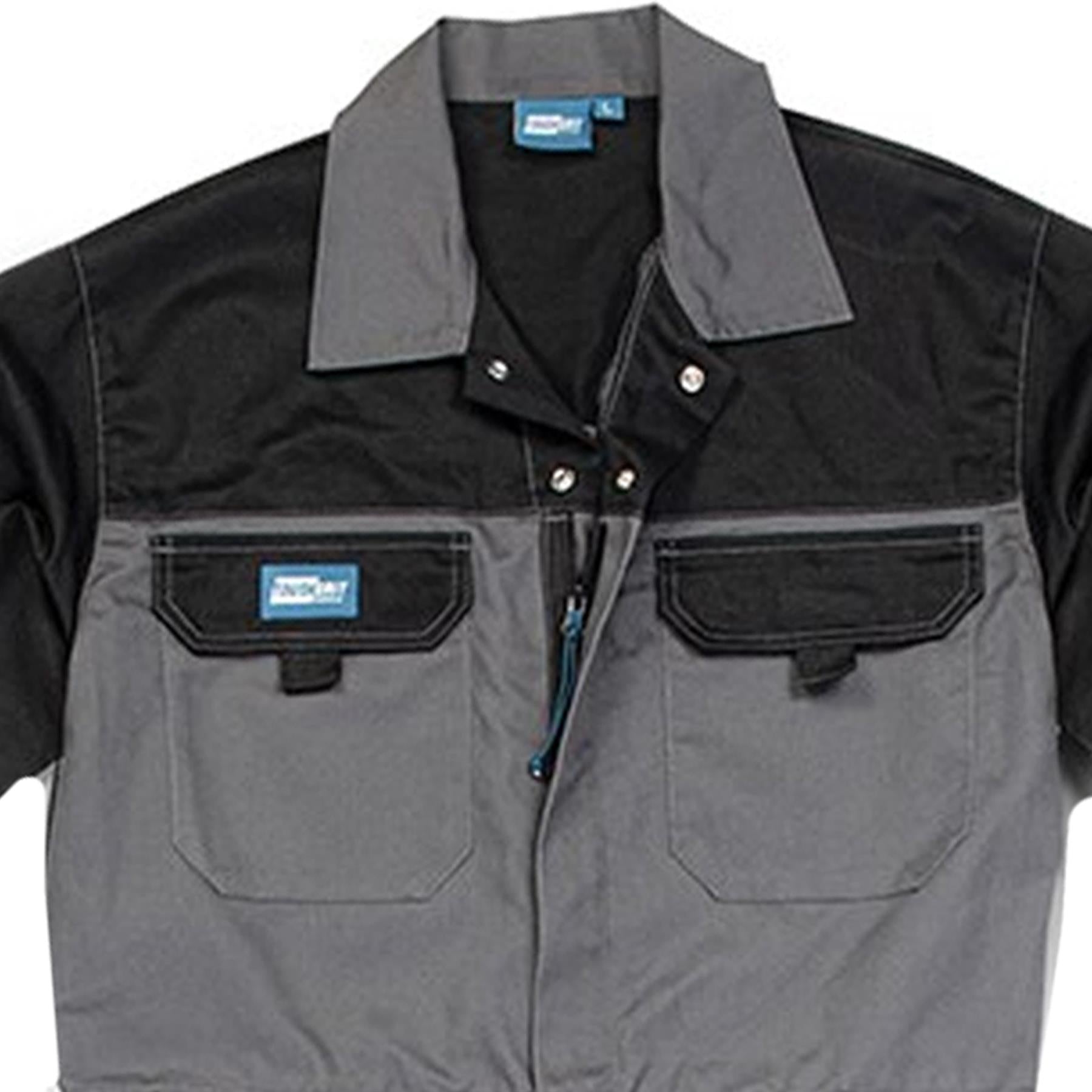 Tough Grit Men Zip Front Coverall Boilersuit Charcoal S