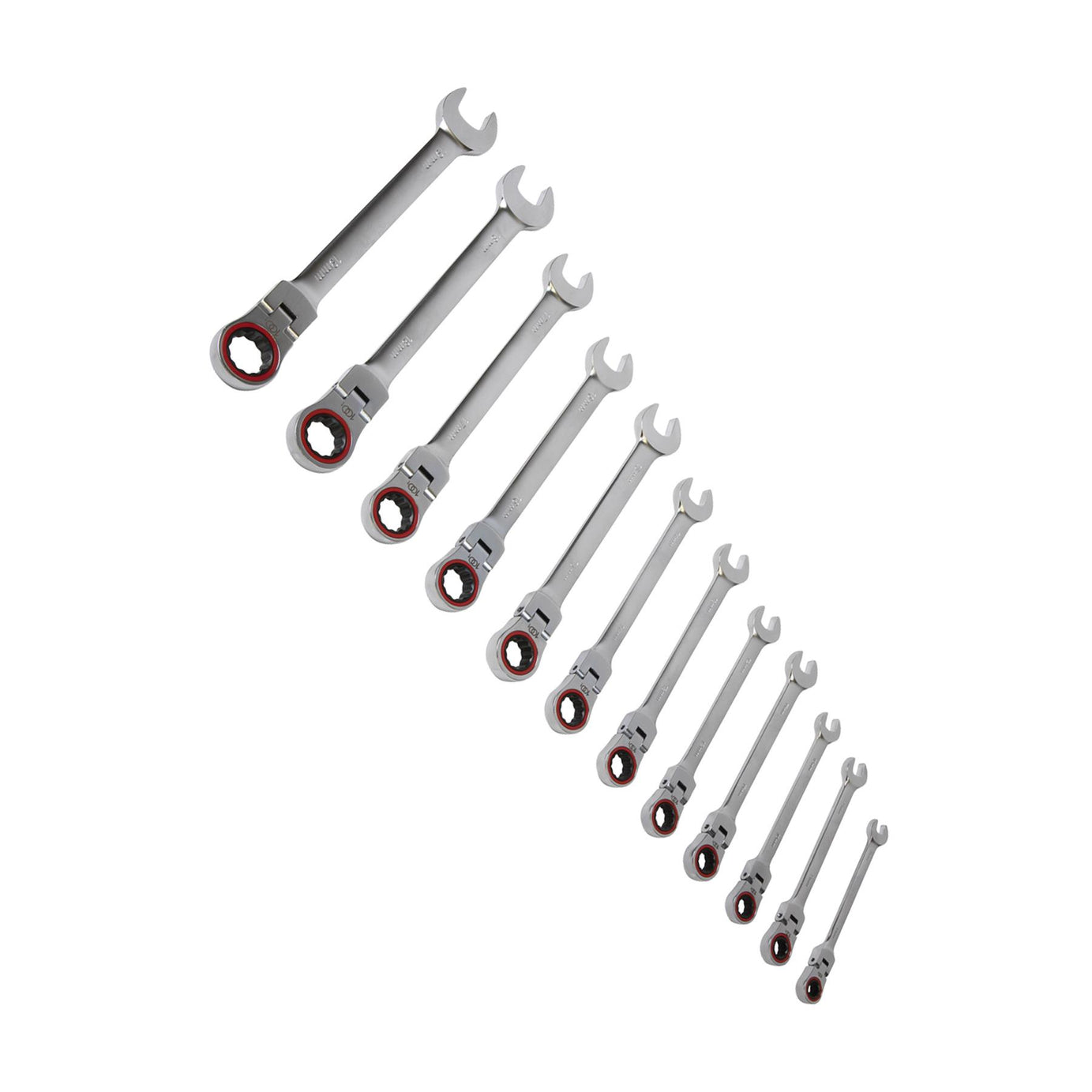 Sealey Flexi-Head Ratchet Combination Spanner Set 12pc Metric Platinum Series