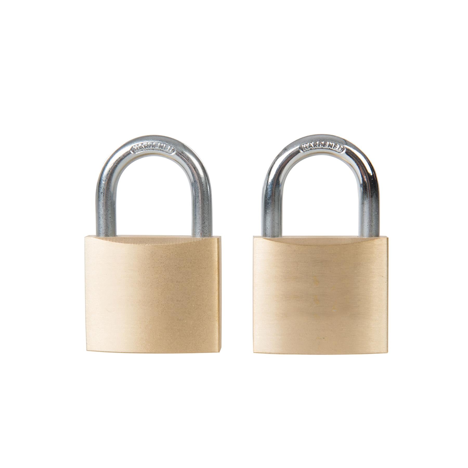Keyed Alike Padlocks With Set Of 3 Brass Keys 40 x 32 x 12mm 2Pk
