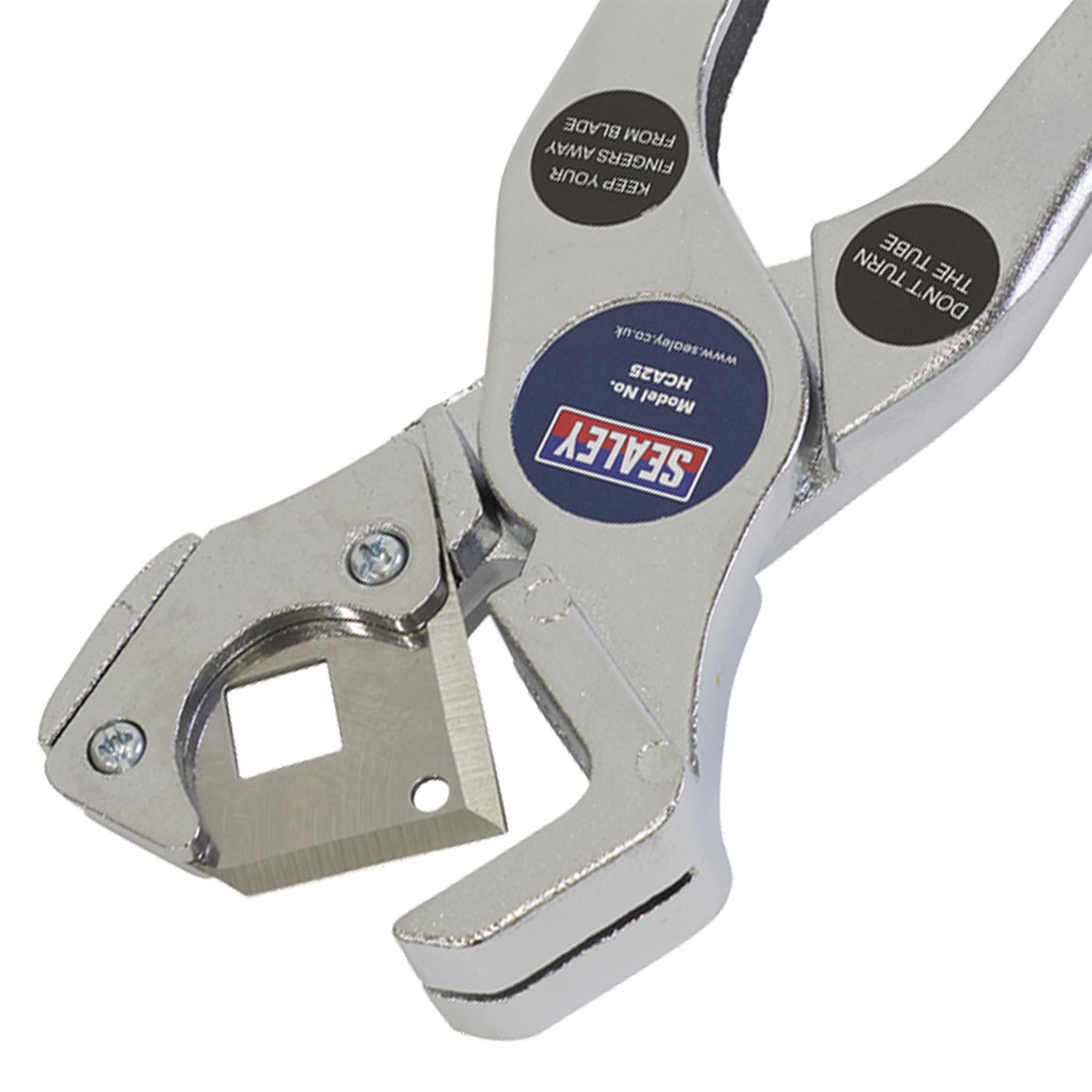 Sealey Rubber & Reinforced Hose Cutter 3-25mm Die-Cast Alloy