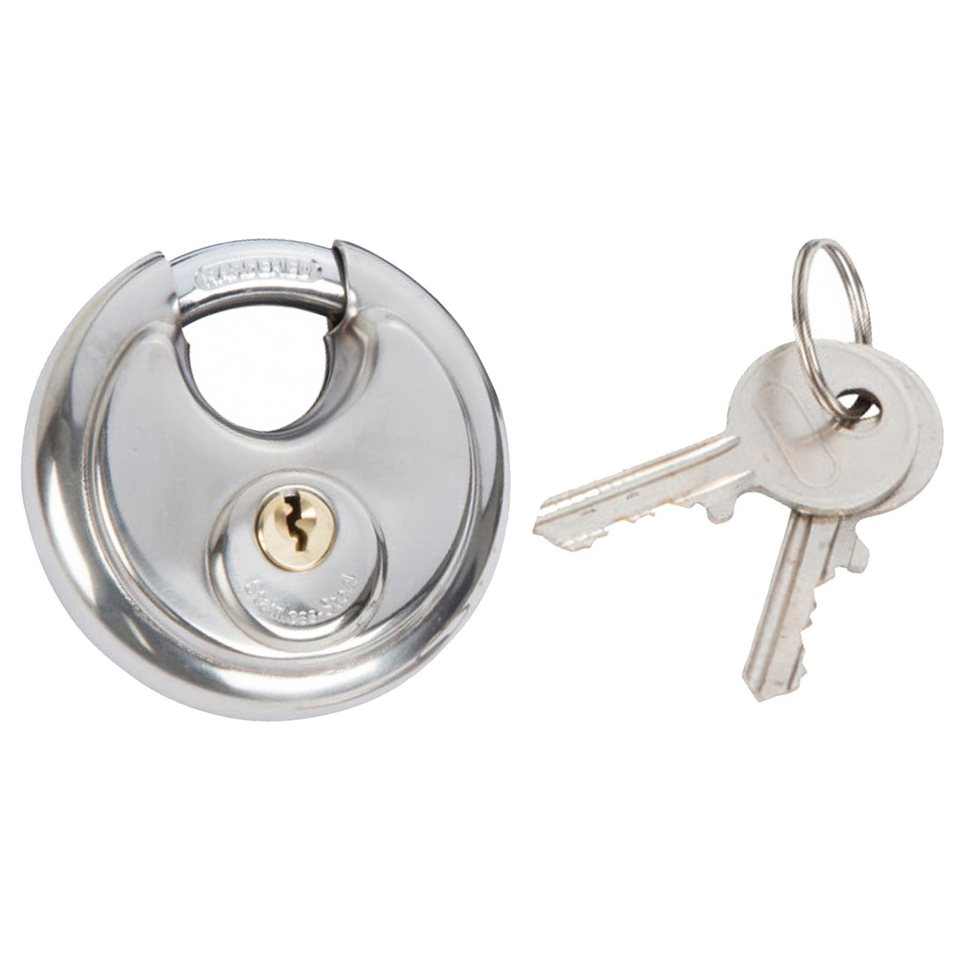 BlueSpot 70mm Disc Padlock Shackle Stainless Steel 2 Keys Waterproof Lifetime Guarantee