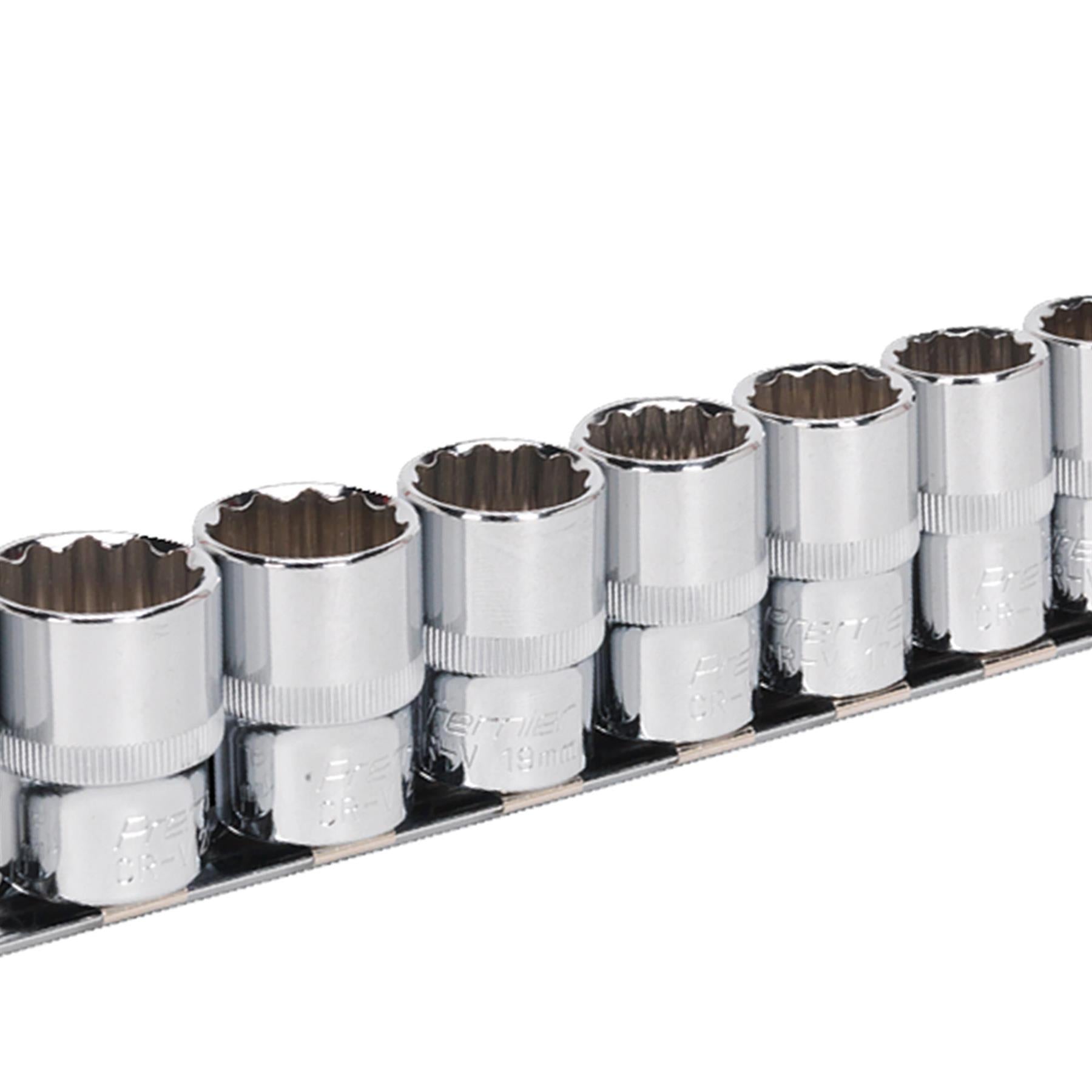 Sealey Socket Set 12pc 1/2"Sq Drive 12pt WallDrive Metric