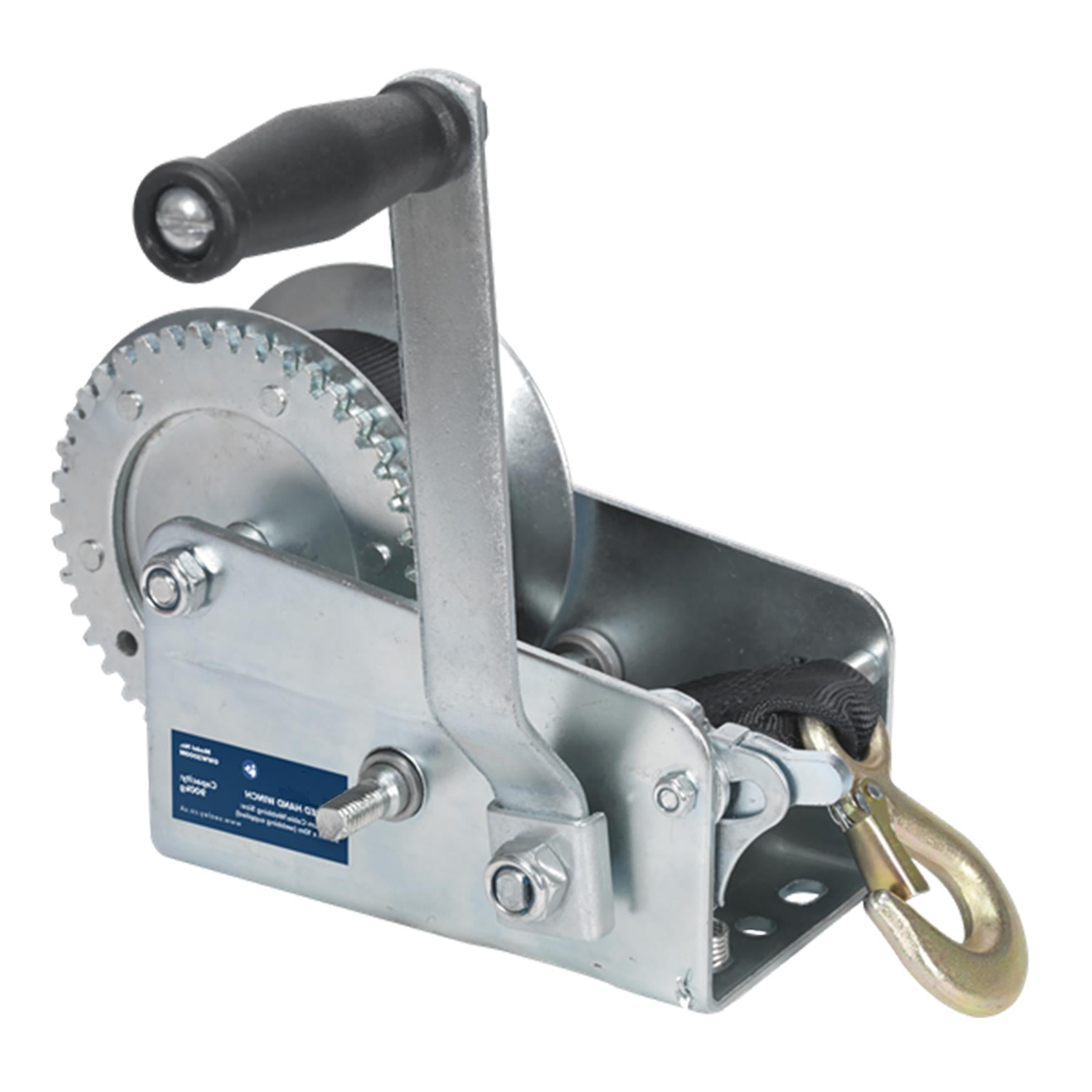 Sealey Geared Hand Winch 900kg Capacity with Webbing Strap