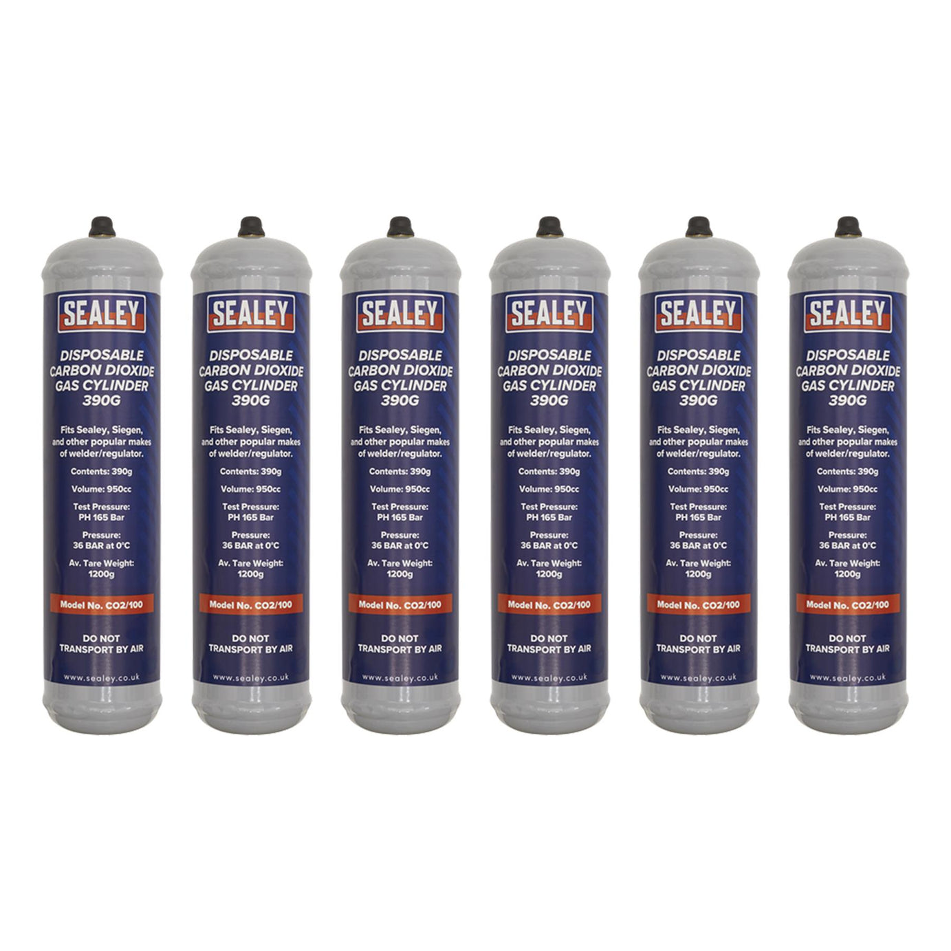 Sealey Gas Cylinder Disposable Carbon Dioxide 390g - Box of 12