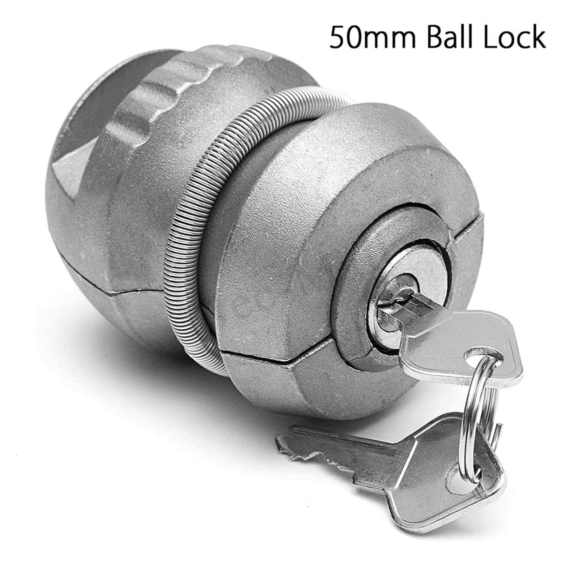 Trailer Hitch Lock - 50mm Dia Ball Coupling 2 X Nickel-Plated Brass Keys 6mm Hex