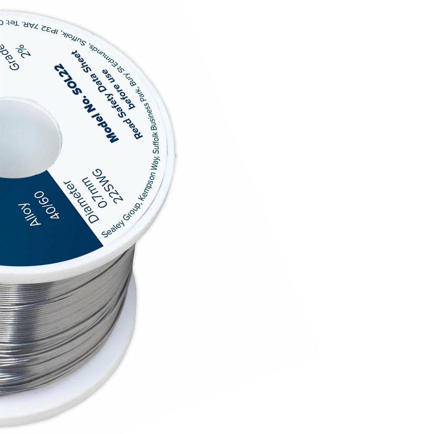 Sealey Solder Wire Quick Flow 2% 0.7mm/22SWG 40/60.5kg Reel